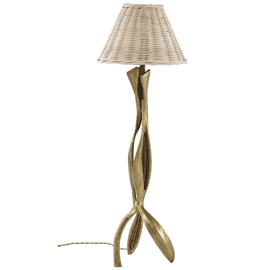 "Lima" Bronze and Rattan Table Lamp by Franck Evennou, Limited Edition, 2021