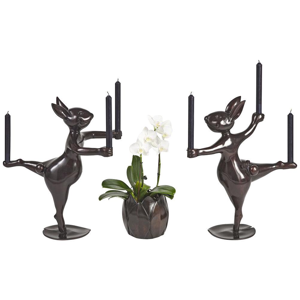 "Albrecht & Giselle" Patinated Bronze Candlestick by Hubert Le Gall, Lim Edition