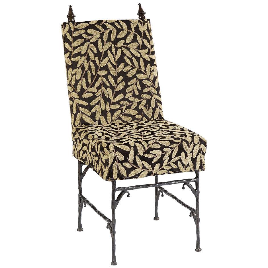 "Athena" Bronze and Fabric Chair by Garouste and Bonetti