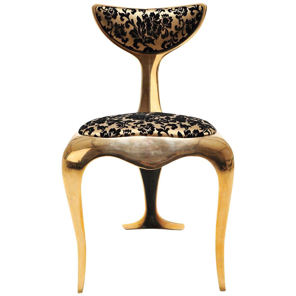"Dolphin" Bronze and Fabric Chair by Mark Brazier-Jones, Lim Edition