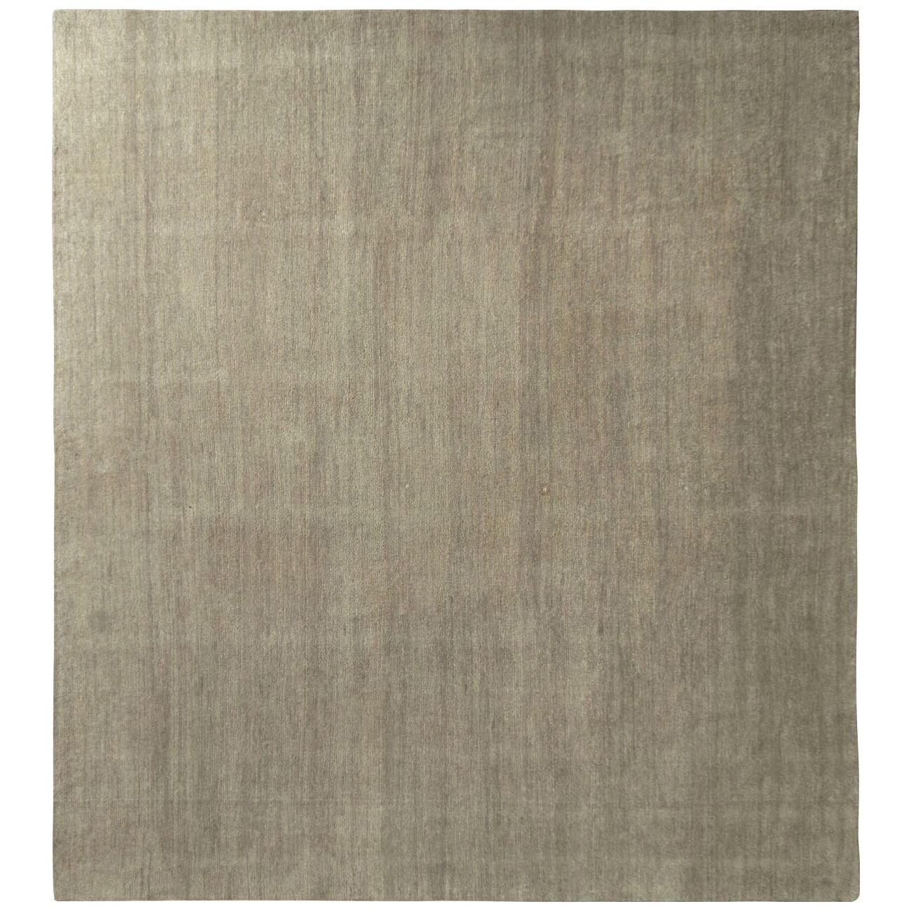 All Over Modern Rug Silver Gray Silk Texture of Color by Rug & Kilim