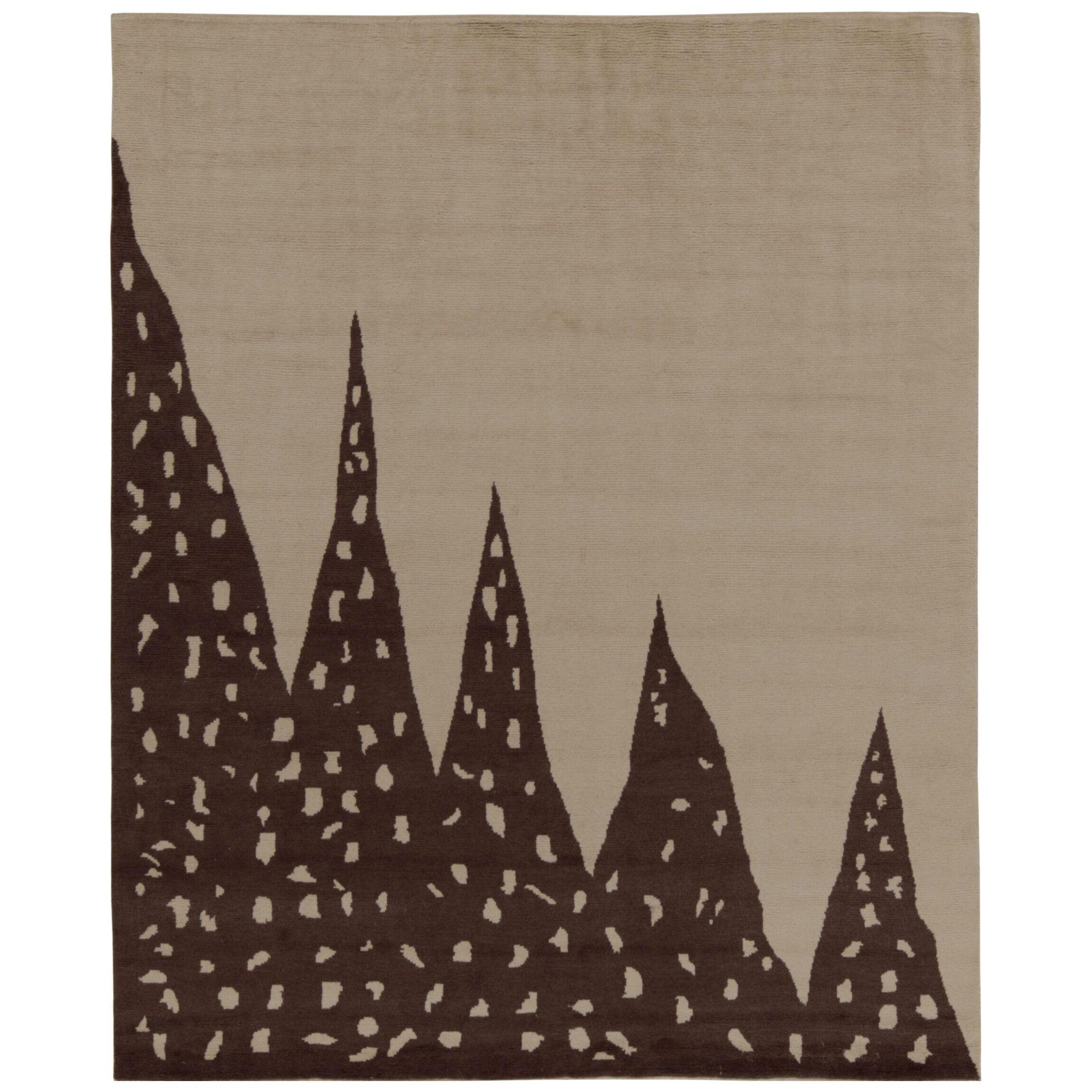 Rug & Kilim’s Modern Rug in Beige-Brown Abstract Pattern