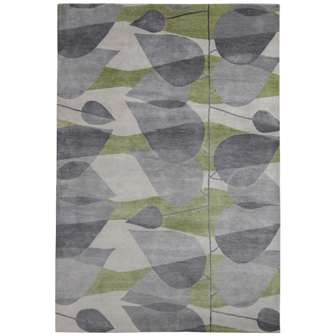 Rug & Kilim’s Mid-century Modern Style Rug in Gray and Green All Over Pattern