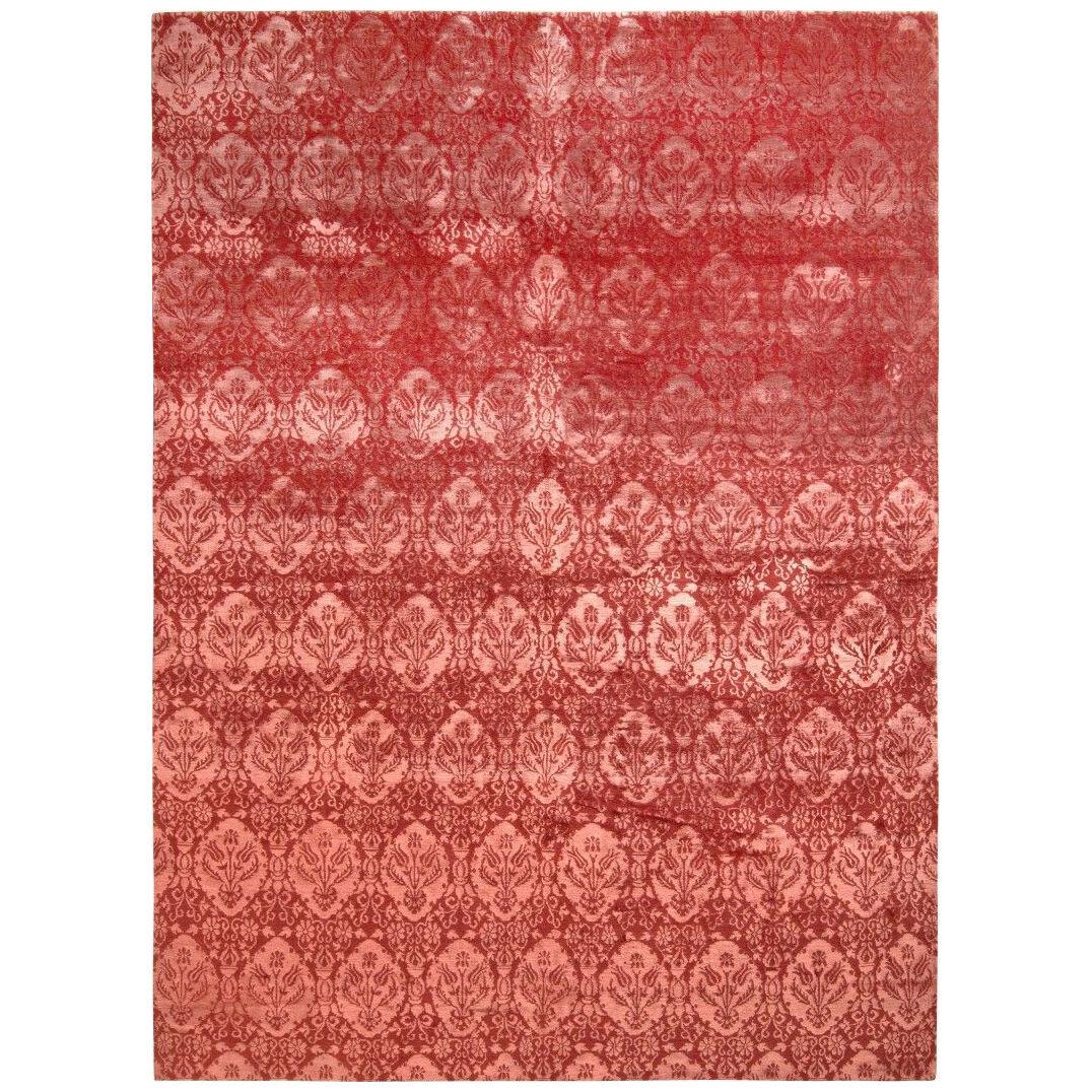 Rug & Kilim’s European Style Rug in Red Pink Floral Pattern
