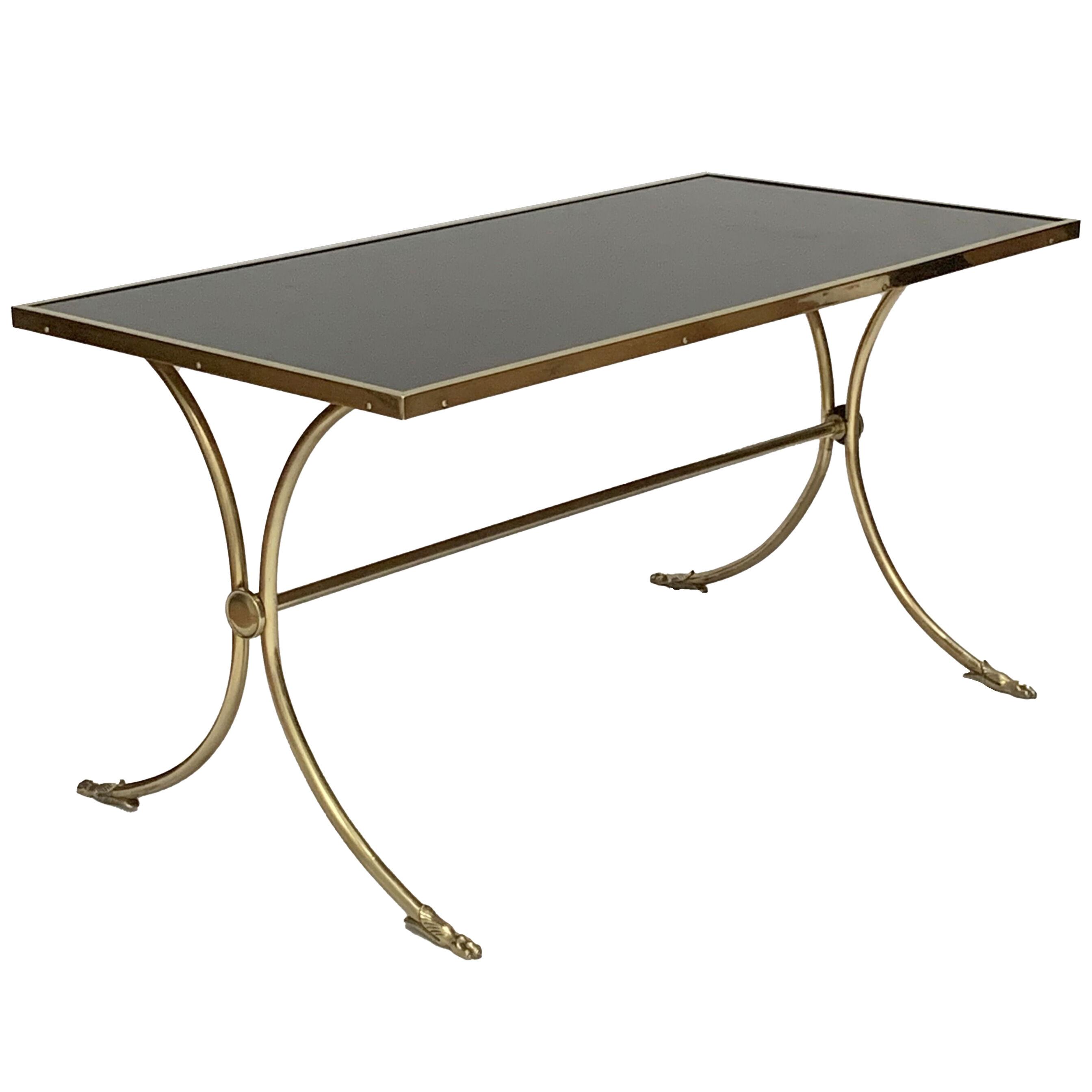 Brass and opaline coffee table