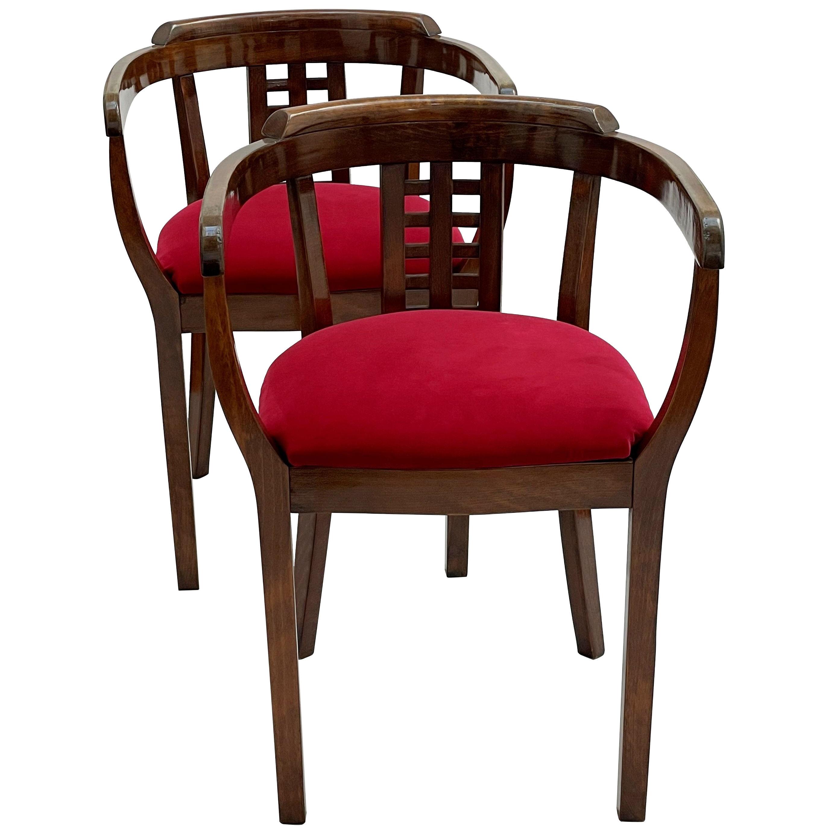 1930s pair of bentwood hall chairs
