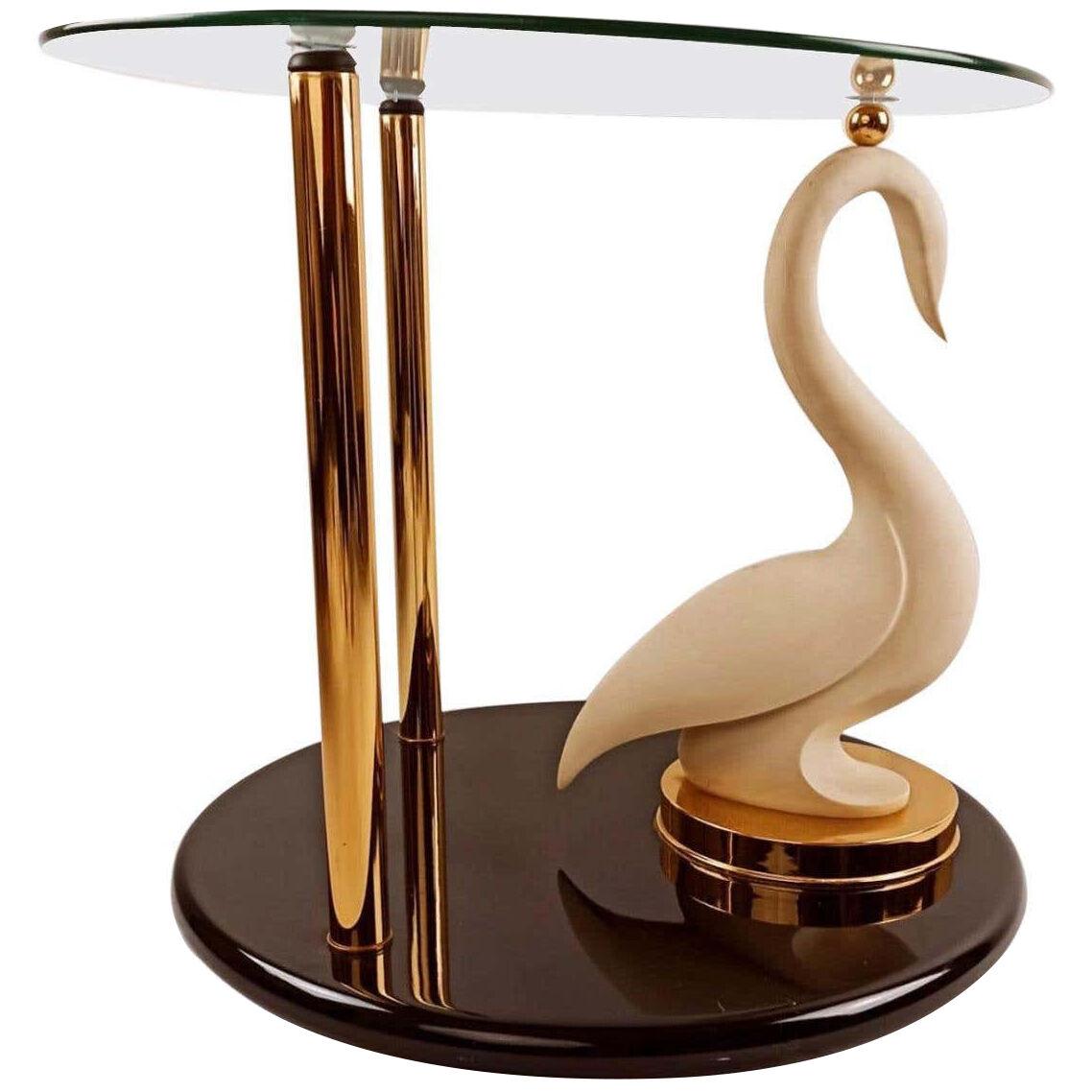 Original Maison Jansen Swan Table, Signed, 1960's