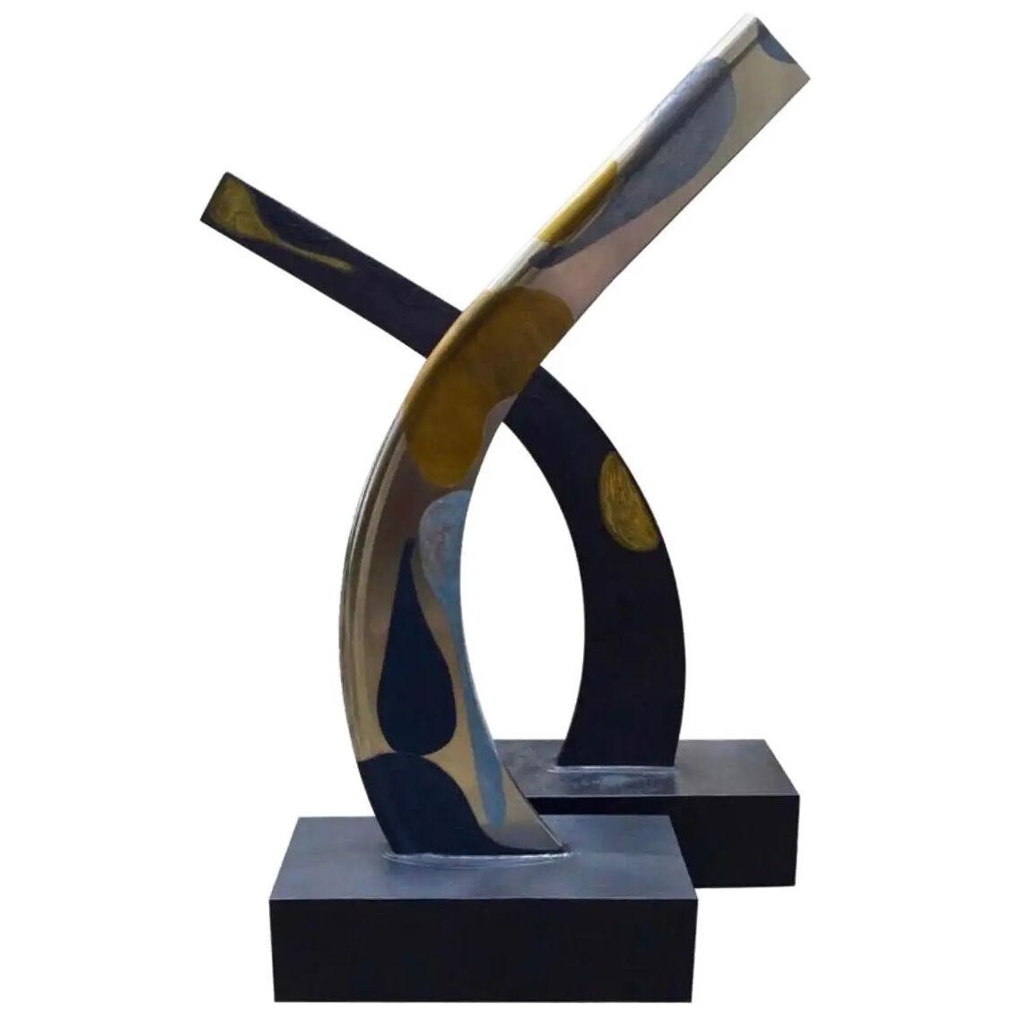 Contemporary Wood and Zinc Sculpture Indoor by Marielle Guégan, 2014