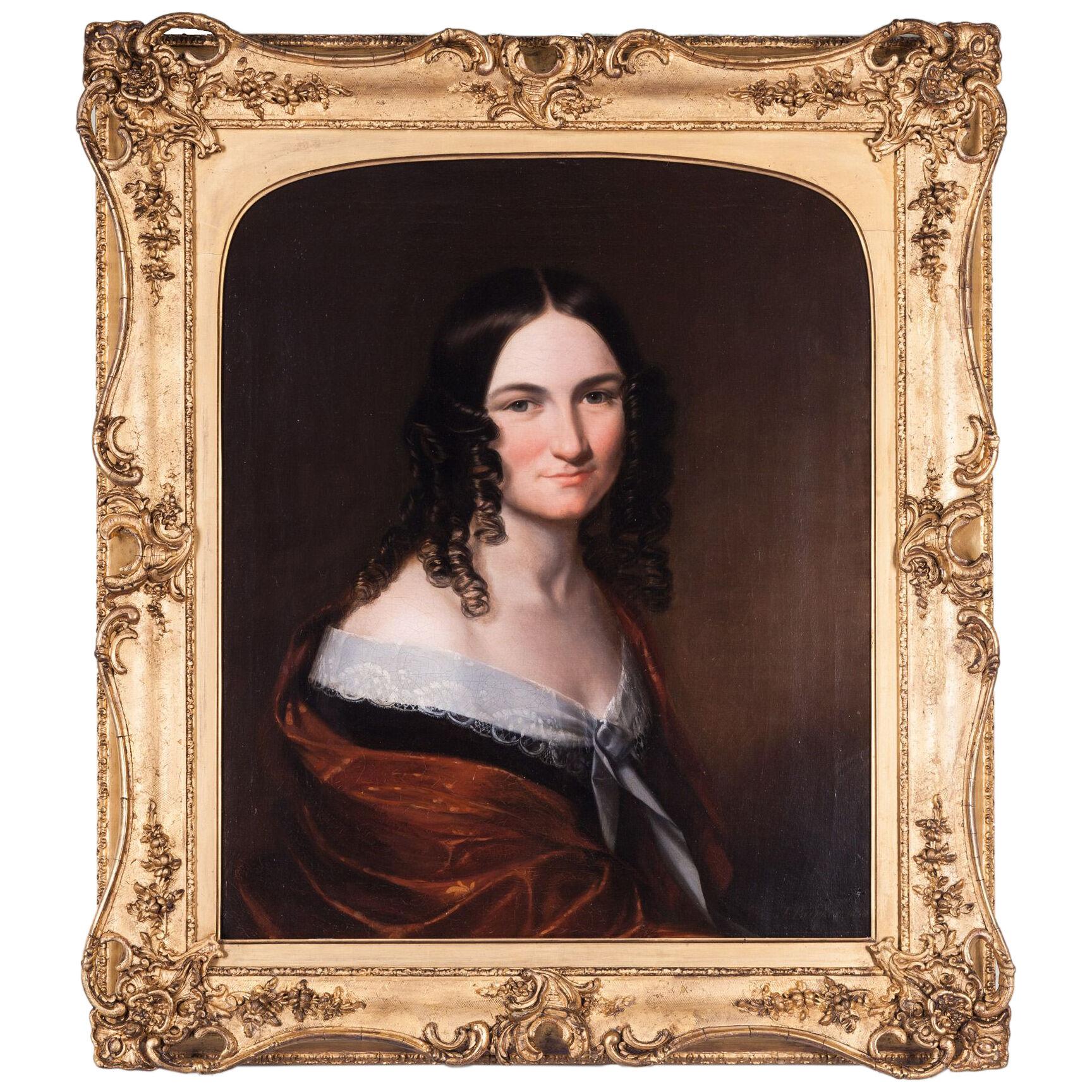 A Young Woman's Portrait by J. Barker