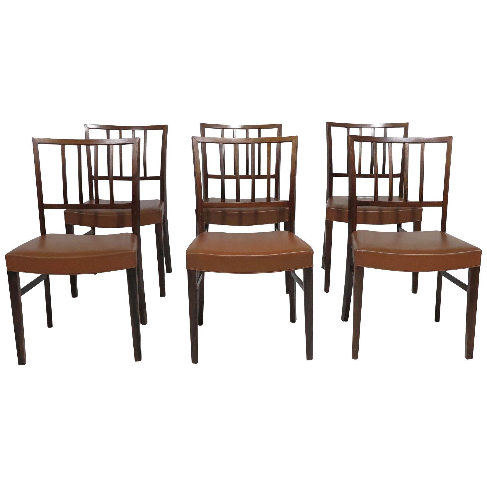 1950's Danish Rosewood Dining Chairs in manner of Jacob Kjaer