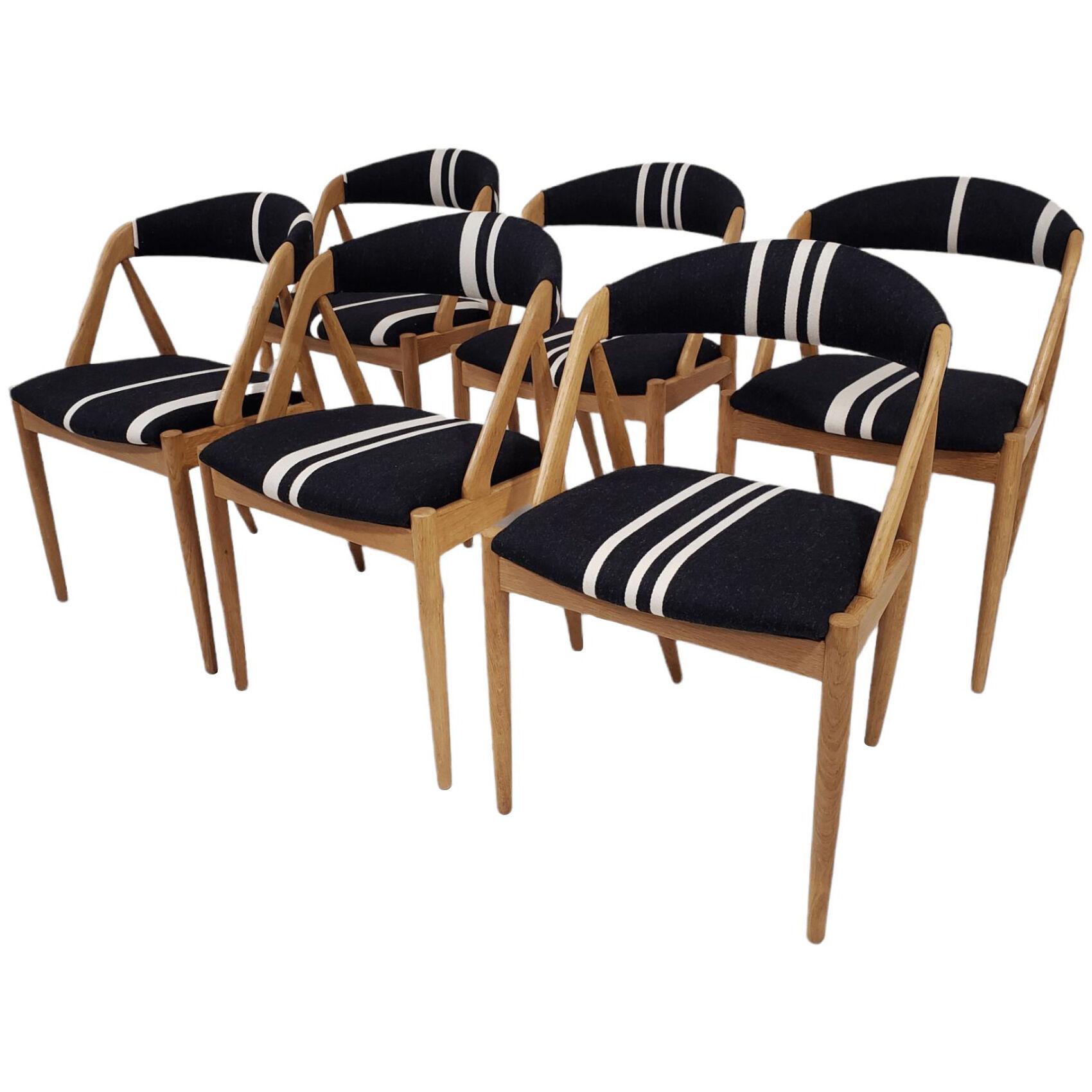 6 Kai Kristainsen Model 31 Solid Oak Danish Dining Chairs