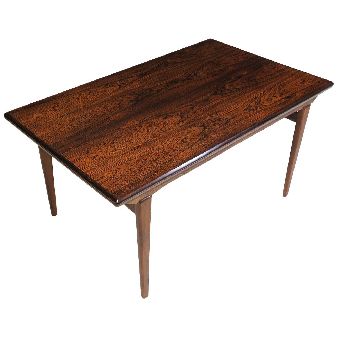 Danish Brazilian Rosewood Dining Table with Draw Leaves
