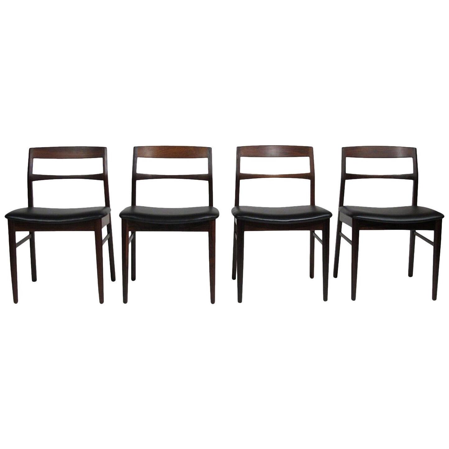 Rare Arne Vodder Solid Rosewood Dining Chairs, Set of 8