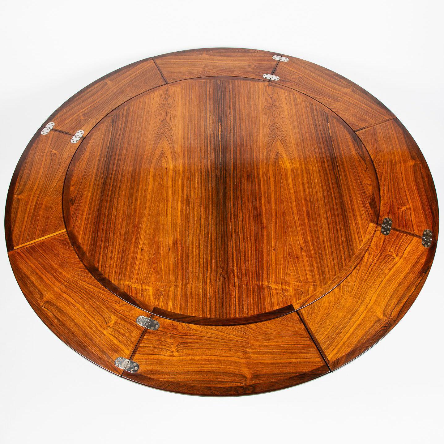 Extending circular table by Dyrlund, circa 1970.