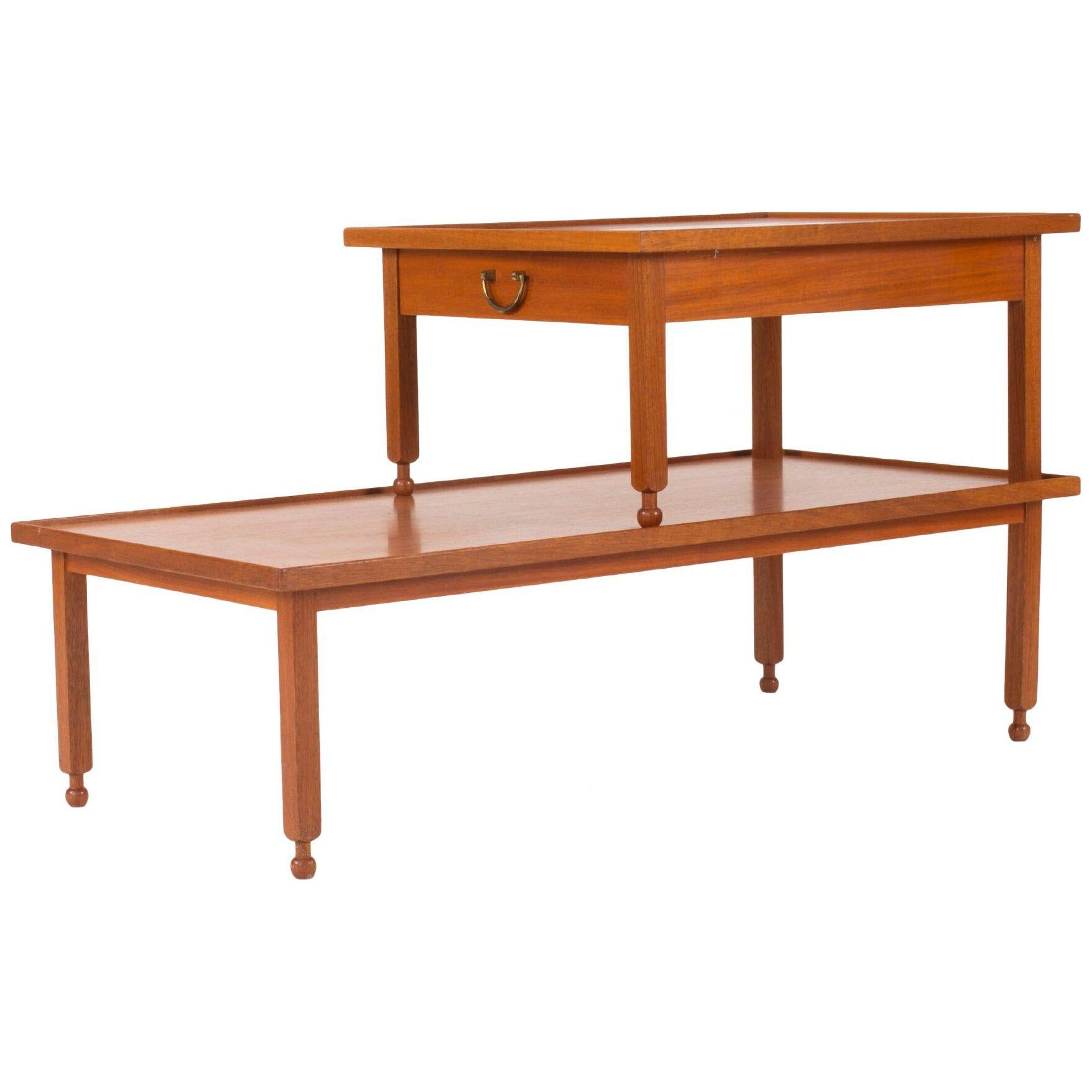 Mahogany Side Table with a Drawer by Josef Frank