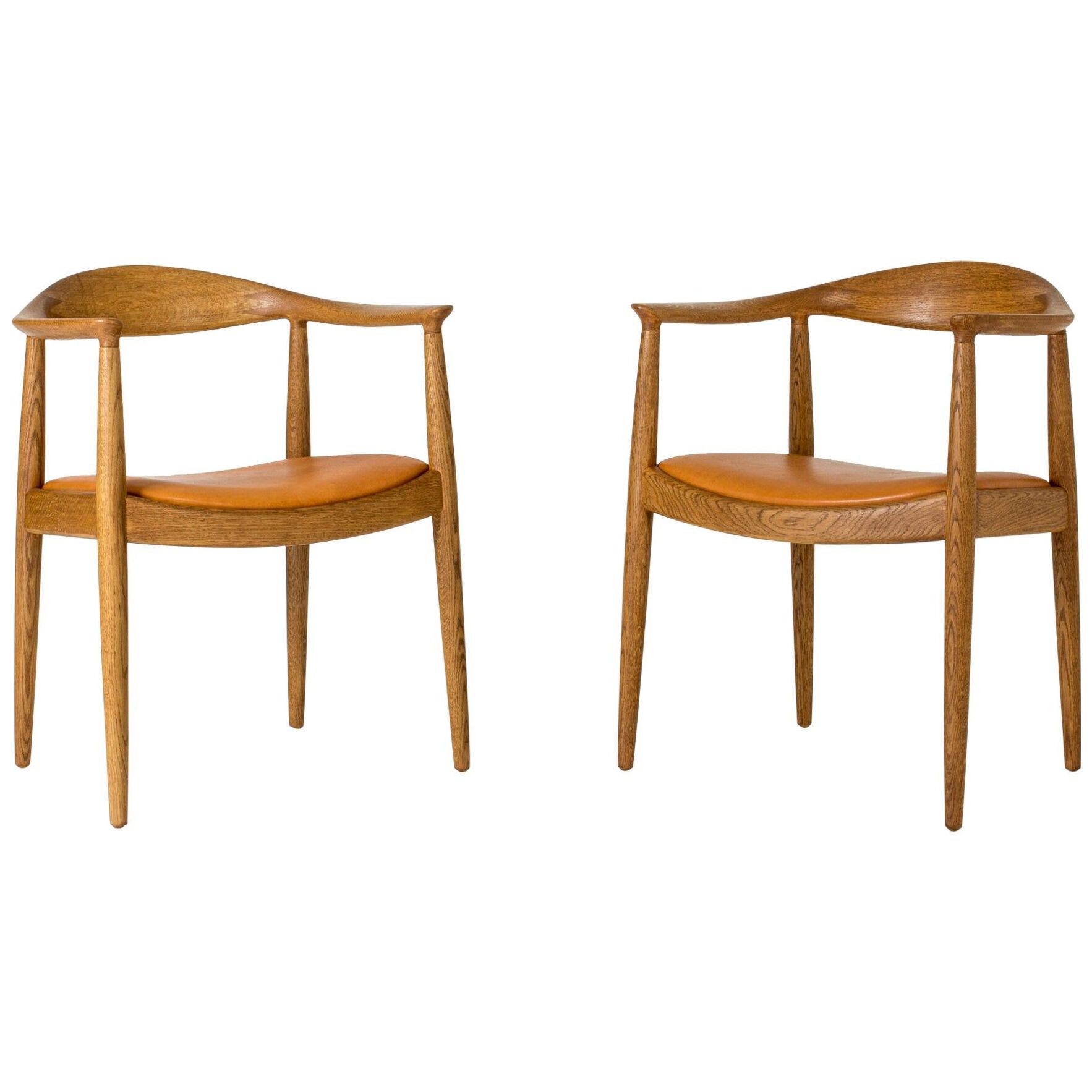 Pair of "The Chair" Armchairs by Hans J. Wegner for Johannes Hansen, Denmark