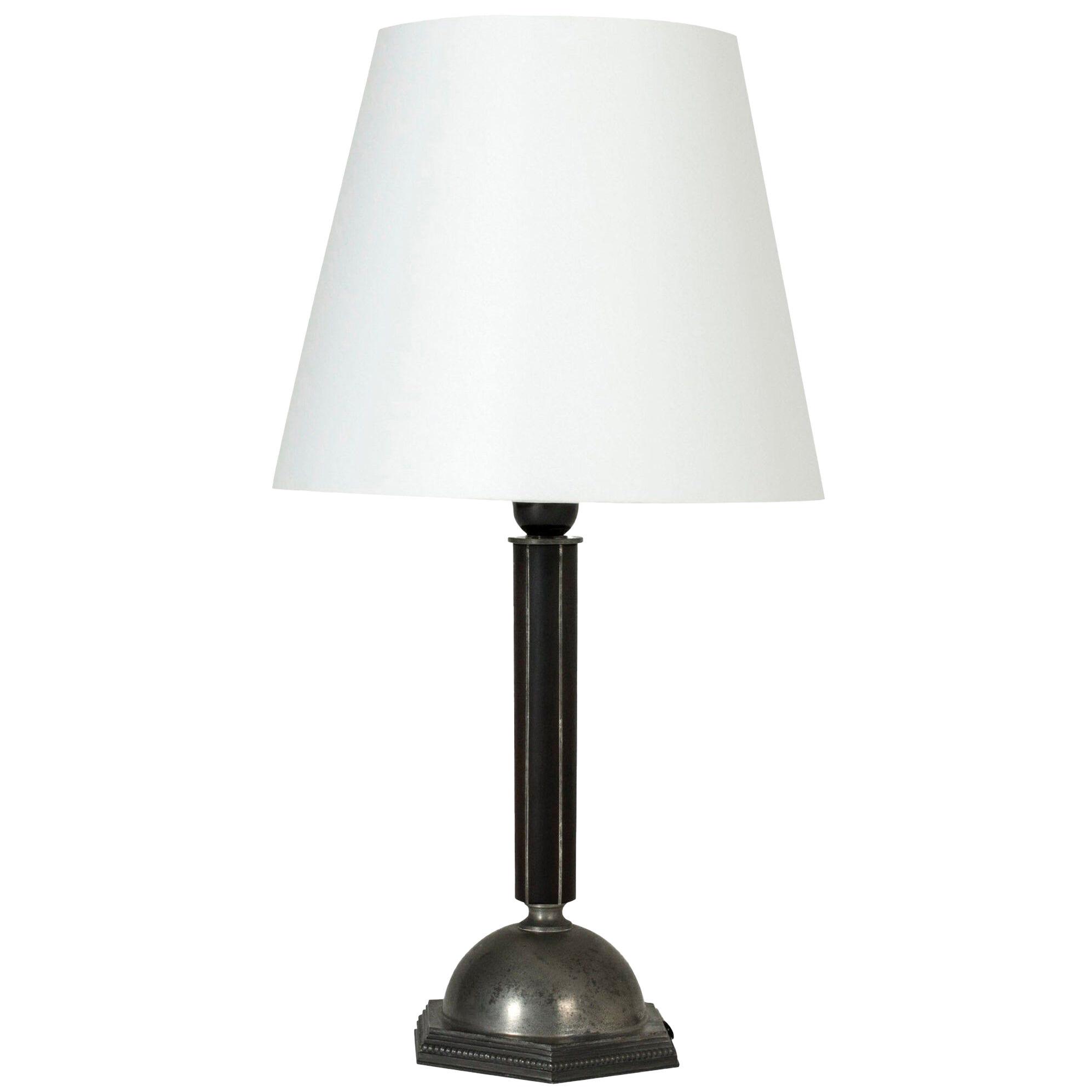 Pewter and Ebony Table Lamp from C. G. Hallberg