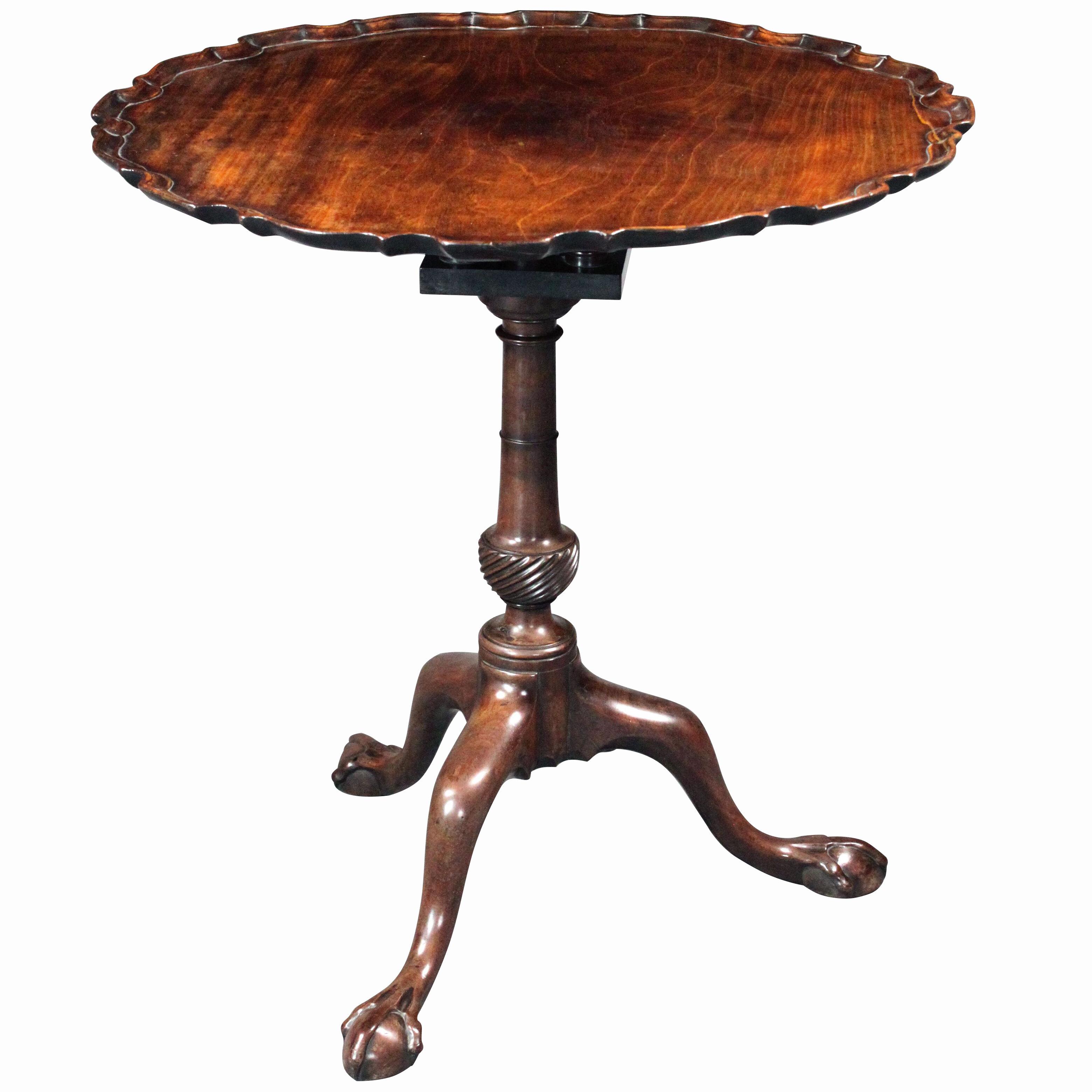 George III Chippendale Period Tripod Table with Pie Crust Top