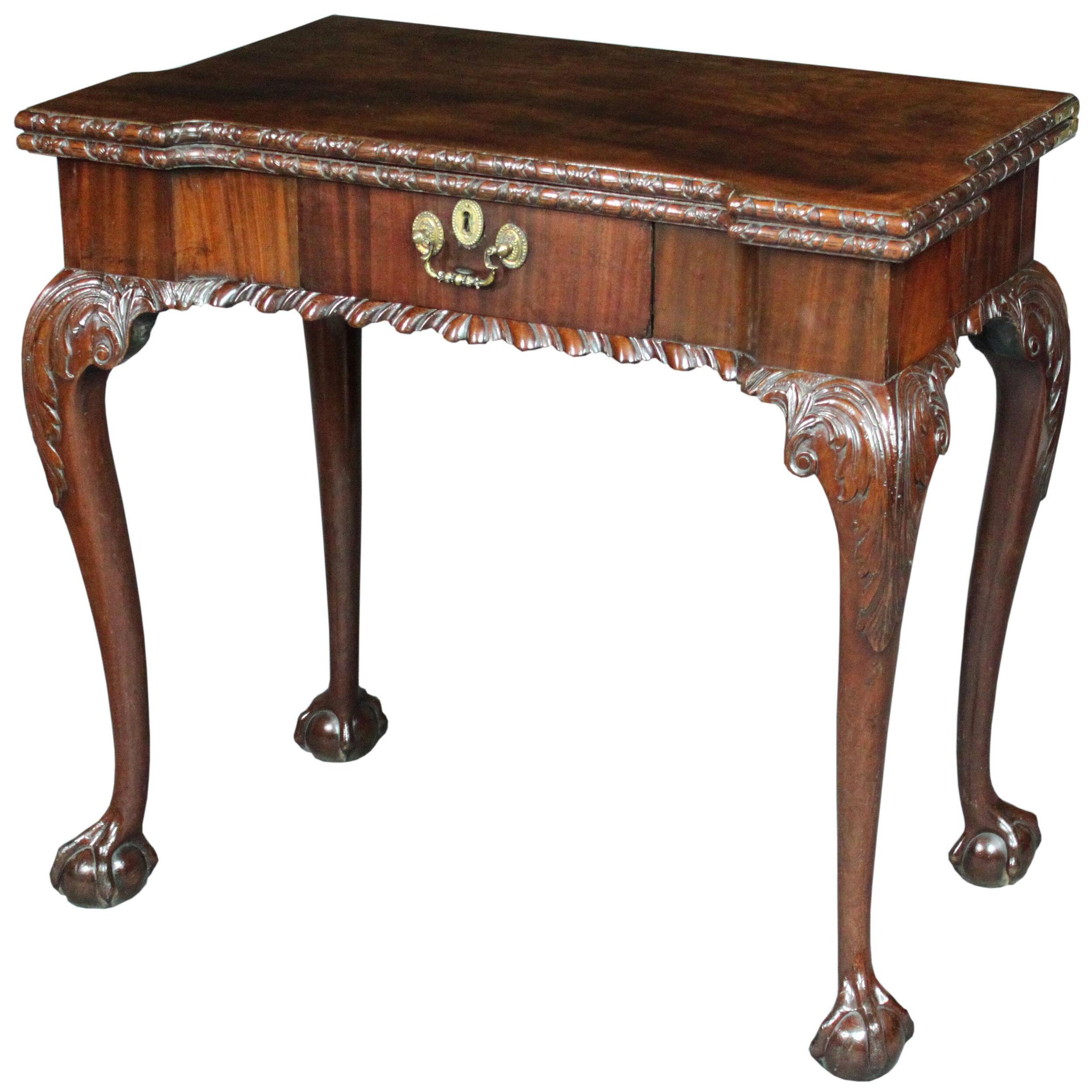 George II Chippendale Period Mahogany Card Table