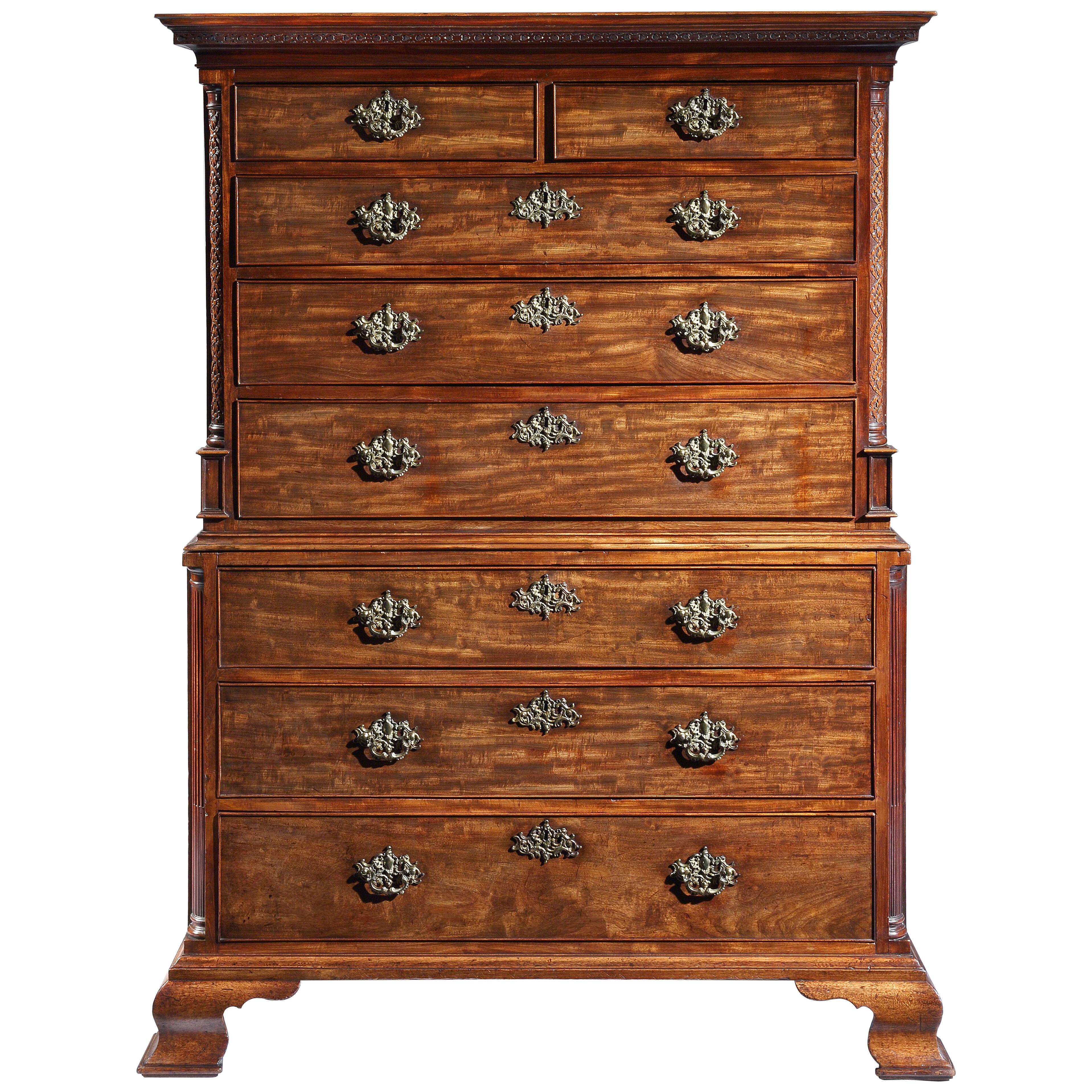A Fine George III Period Mahogany Chest on Chest