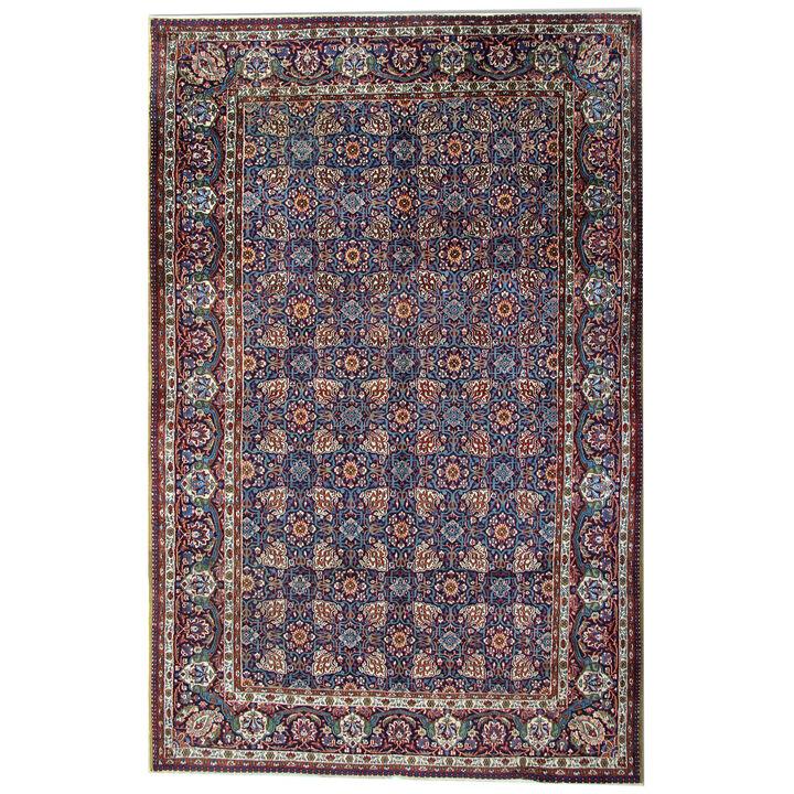 Antique Persian Qum Silk Rug Handwoven Symmetrical Area Carpet- 137x207cm 
