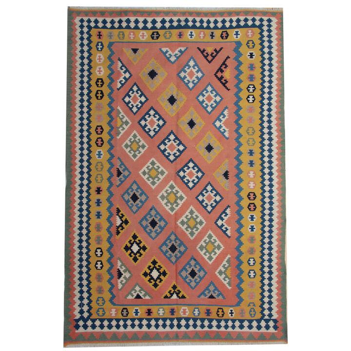 Vintage Persian Qashqai Kilim Handwoven Traditional Area Rug 173x269cm 