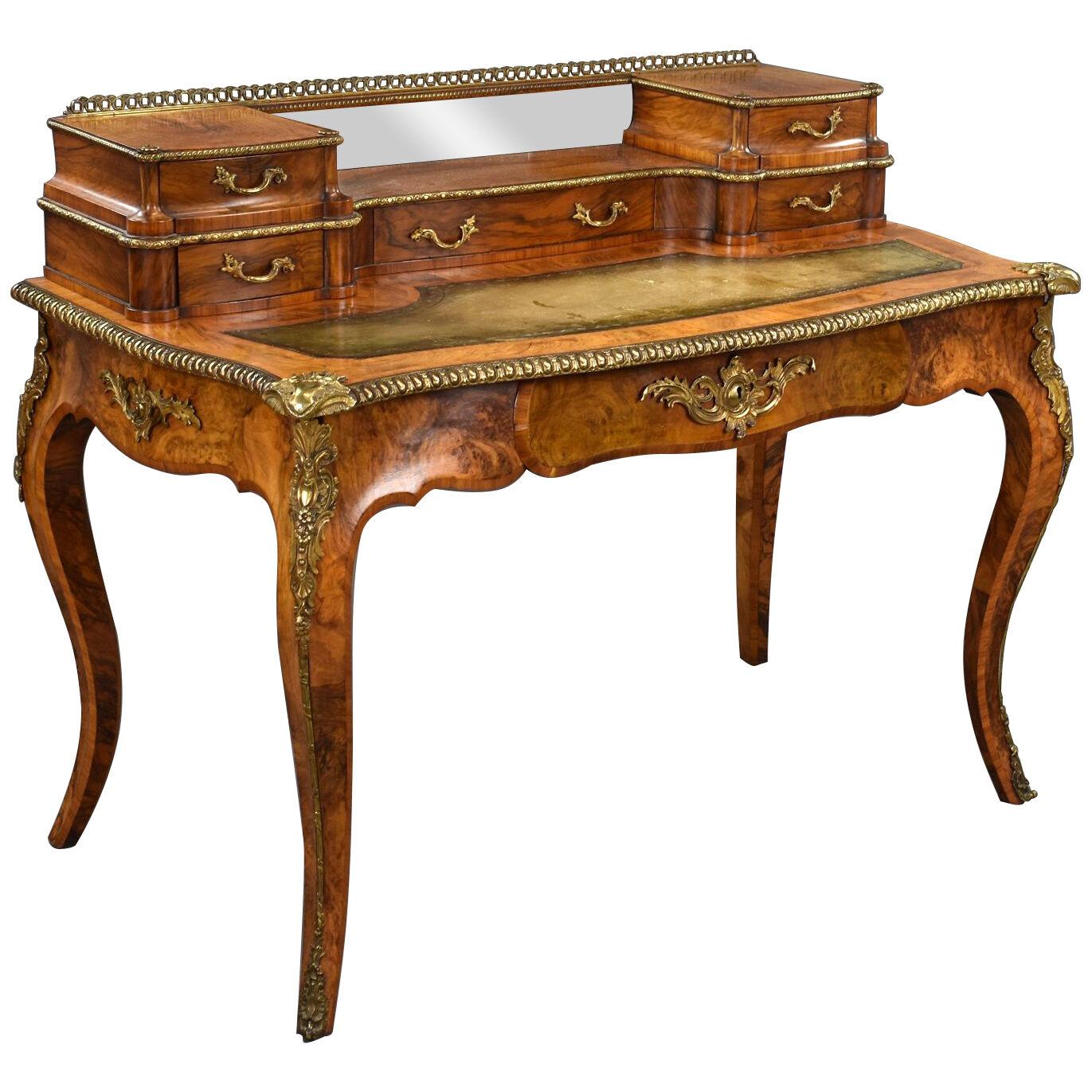 Victorian Burr Walnut Writing Table