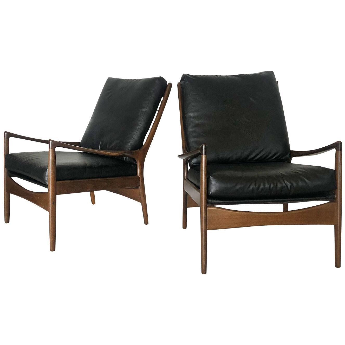 A Pair of Ib Kofod-Larsen Armchairs For Selig, c1960