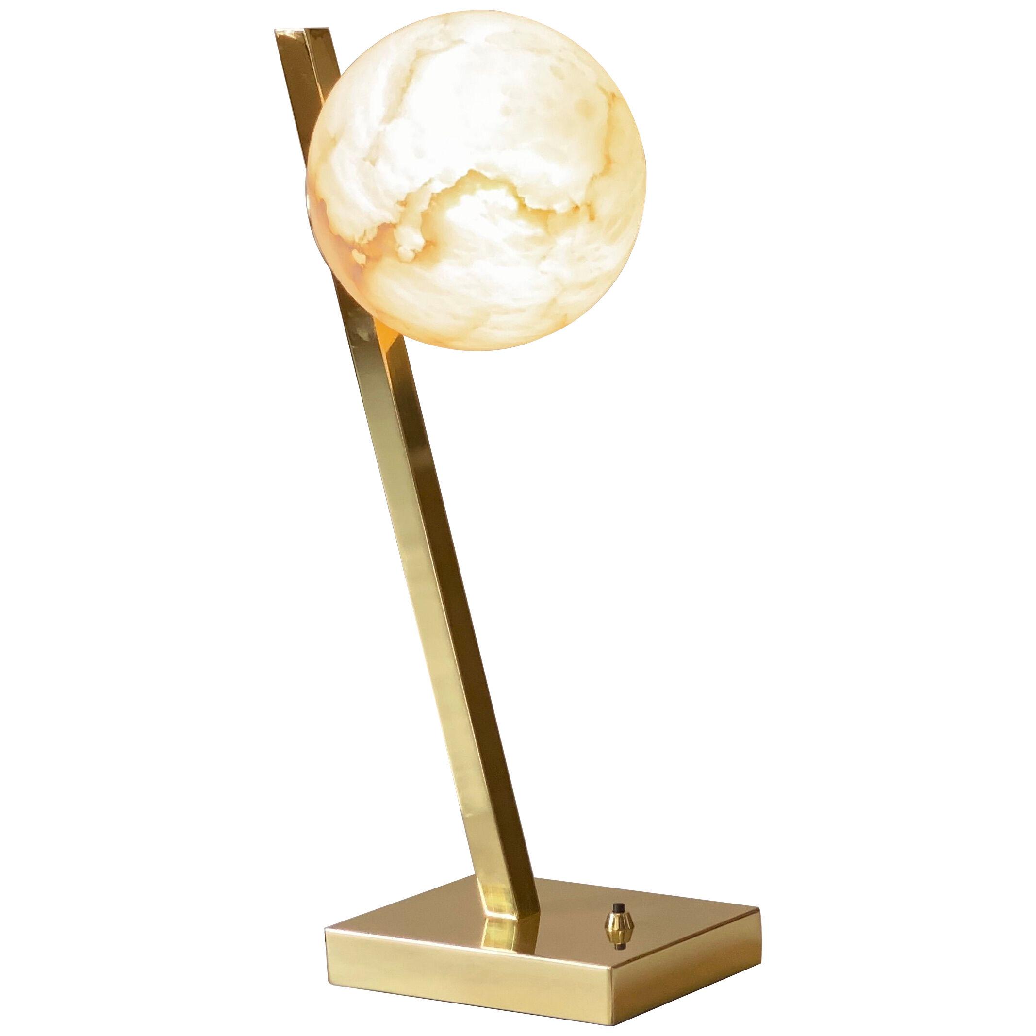 Brass and Alabaster Table Lamp