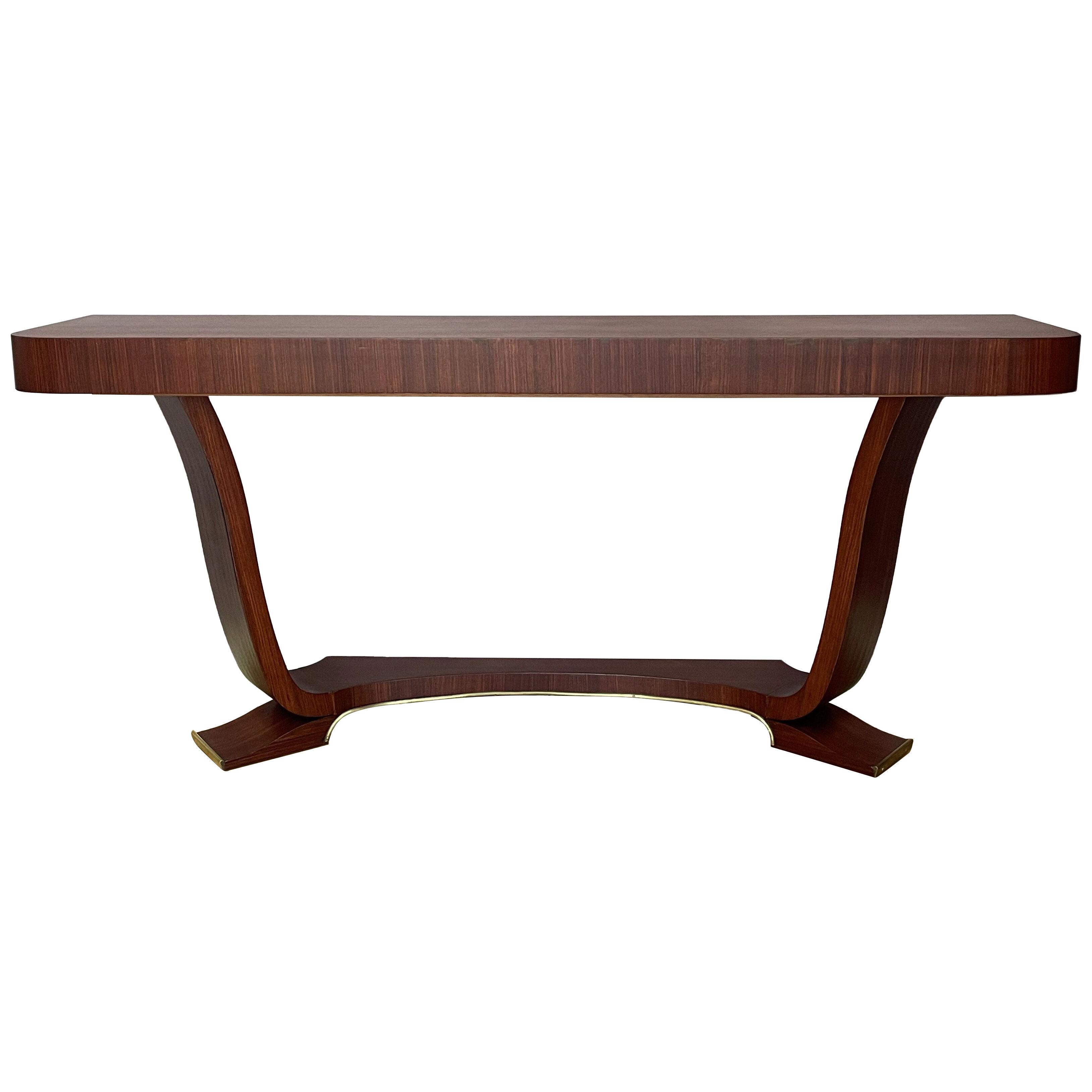 Rosewood veneered Art-deco console table 