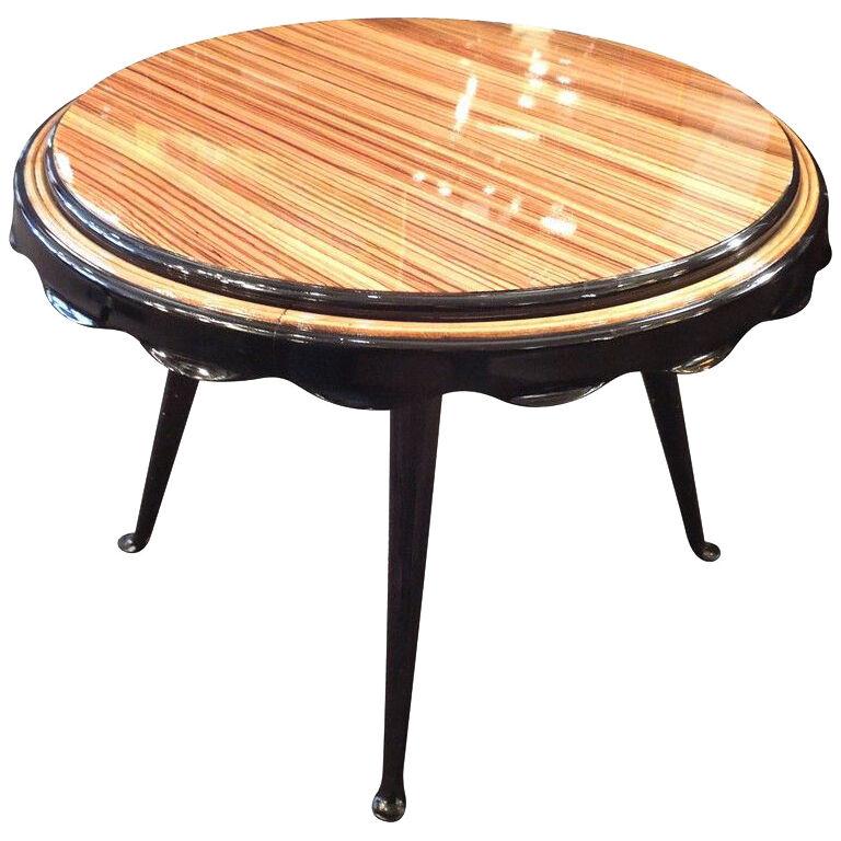 Zebra wood art-deco Coffee Table 