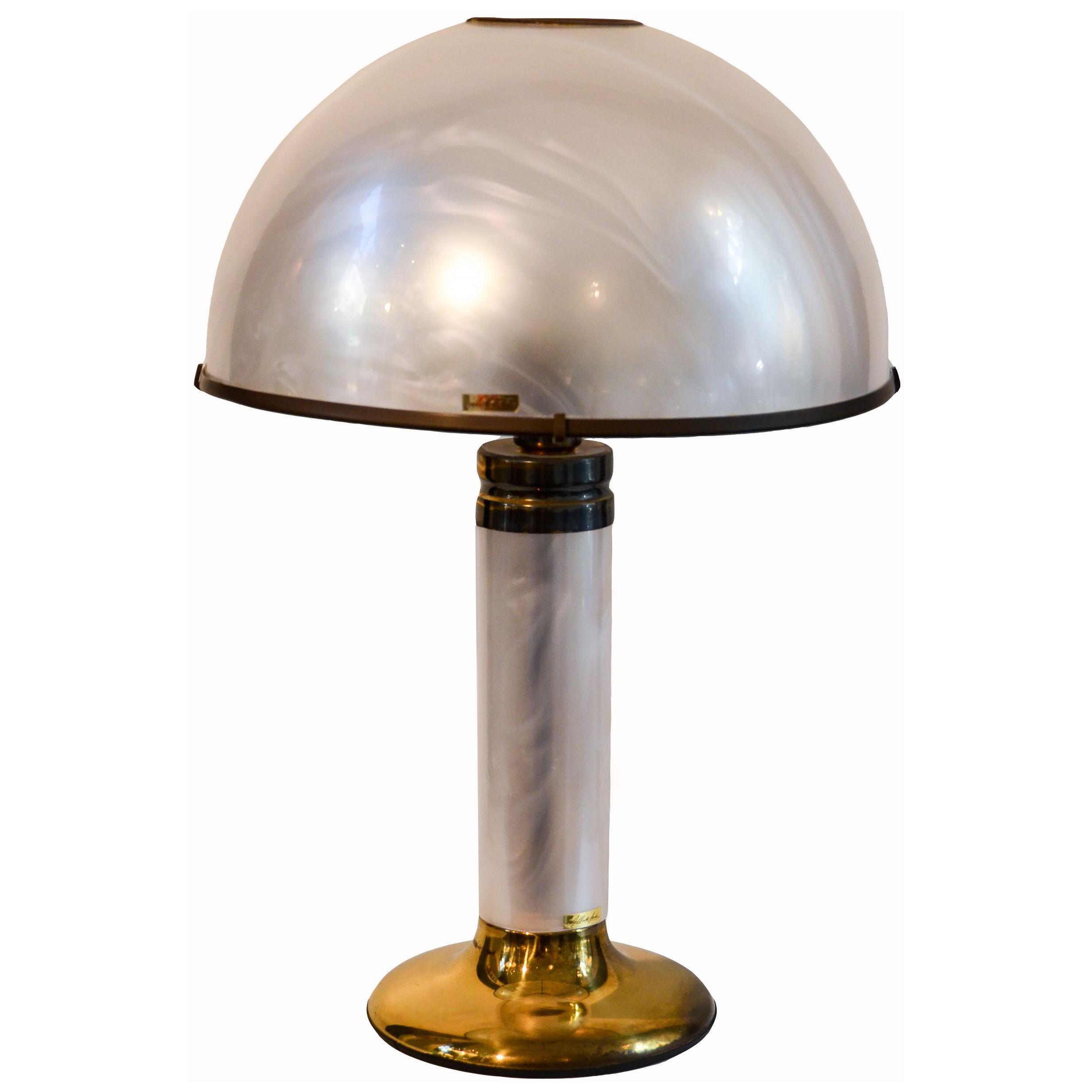 Table lamp in lucite and brass from Alberto Sordi