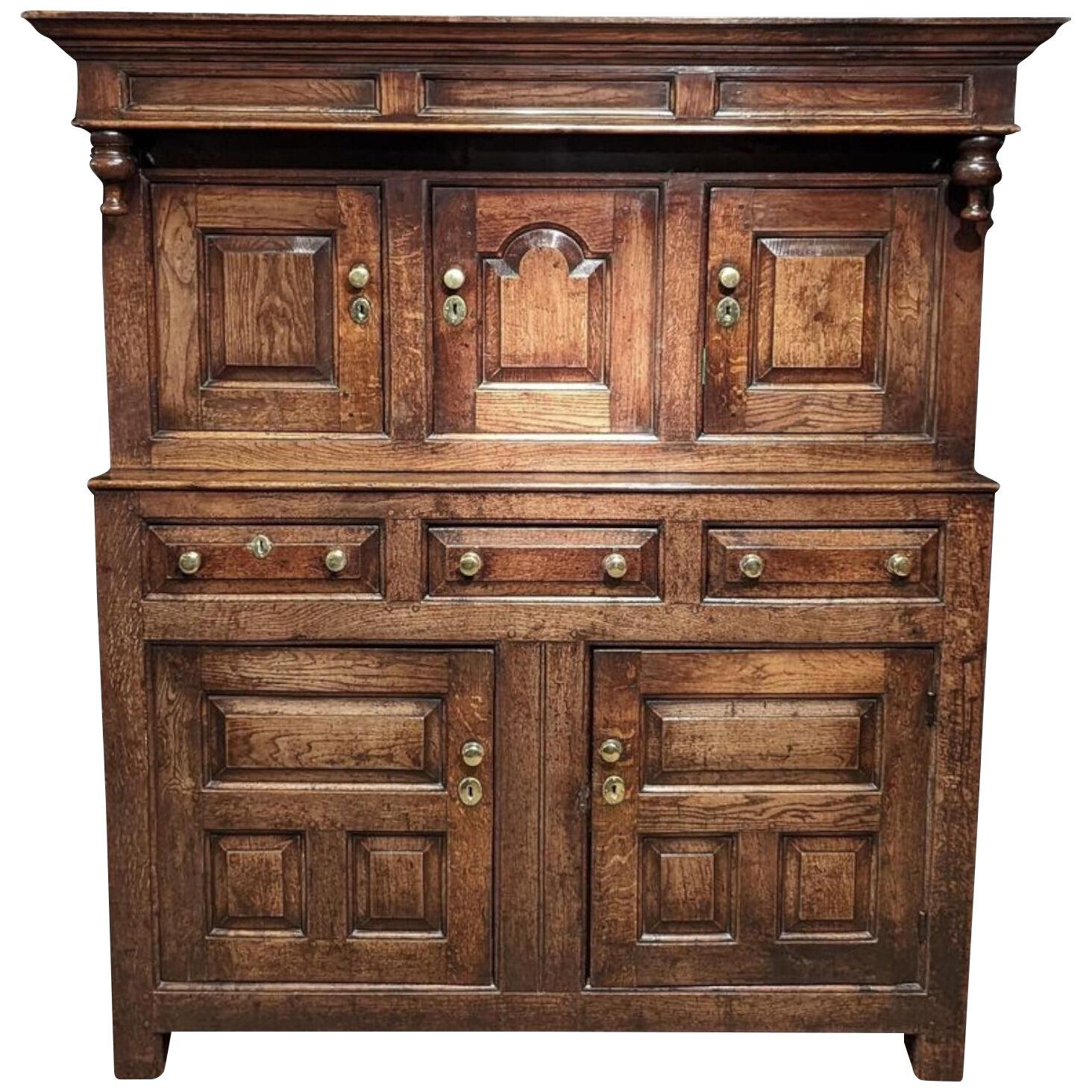 Late 17th Century Oak Cupboard with Panelled Doors