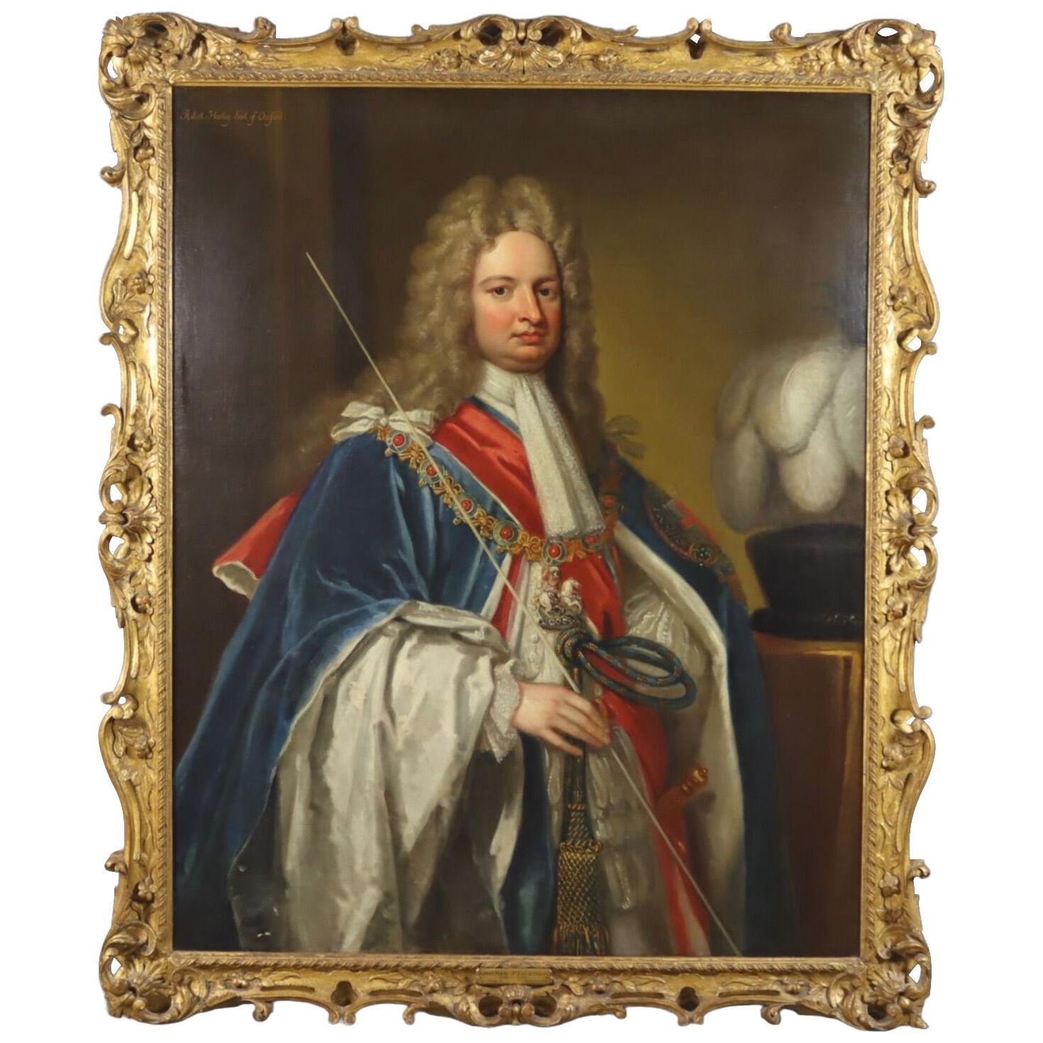 AN OIL ON CANVAS PORTRAIT OF ROBERT HARLEY, EARL OF OXFORD