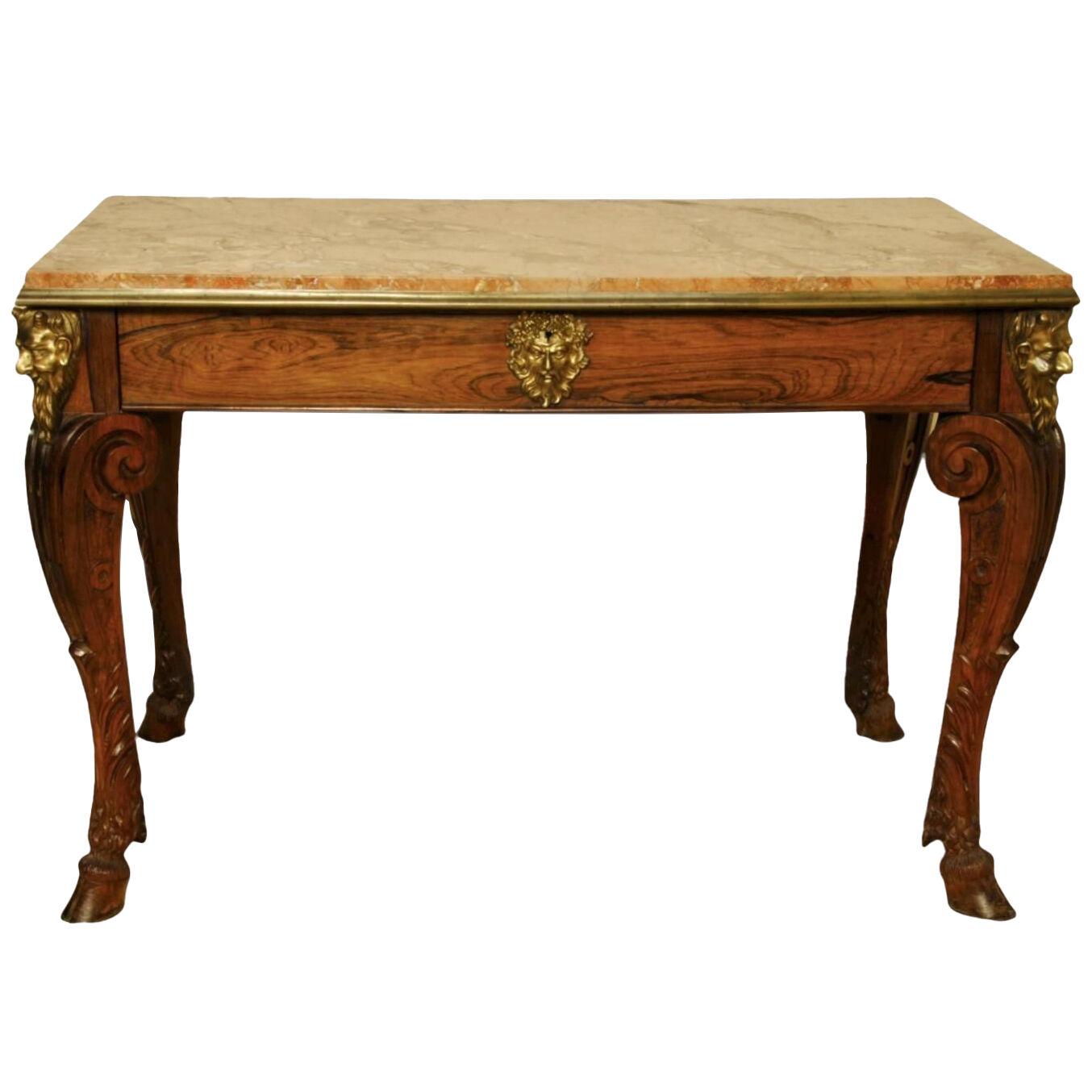 19TH CENTURY ROSEWOOD AND ORMOLU MOUNTED CENTRE TABLE