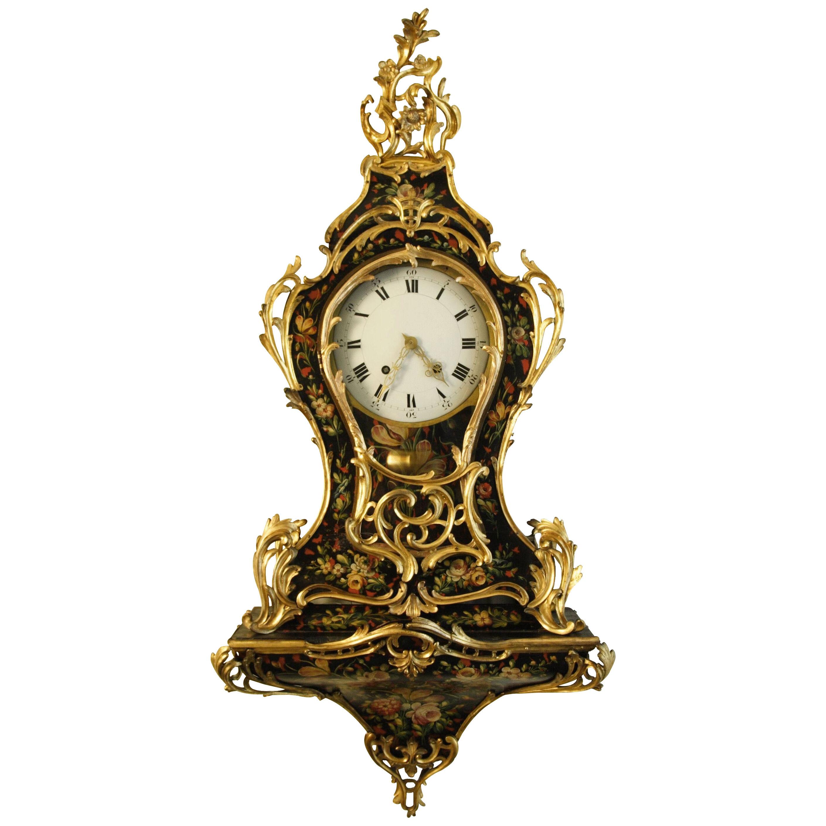 Late 18th Century Swiss Painted Bracket Clock