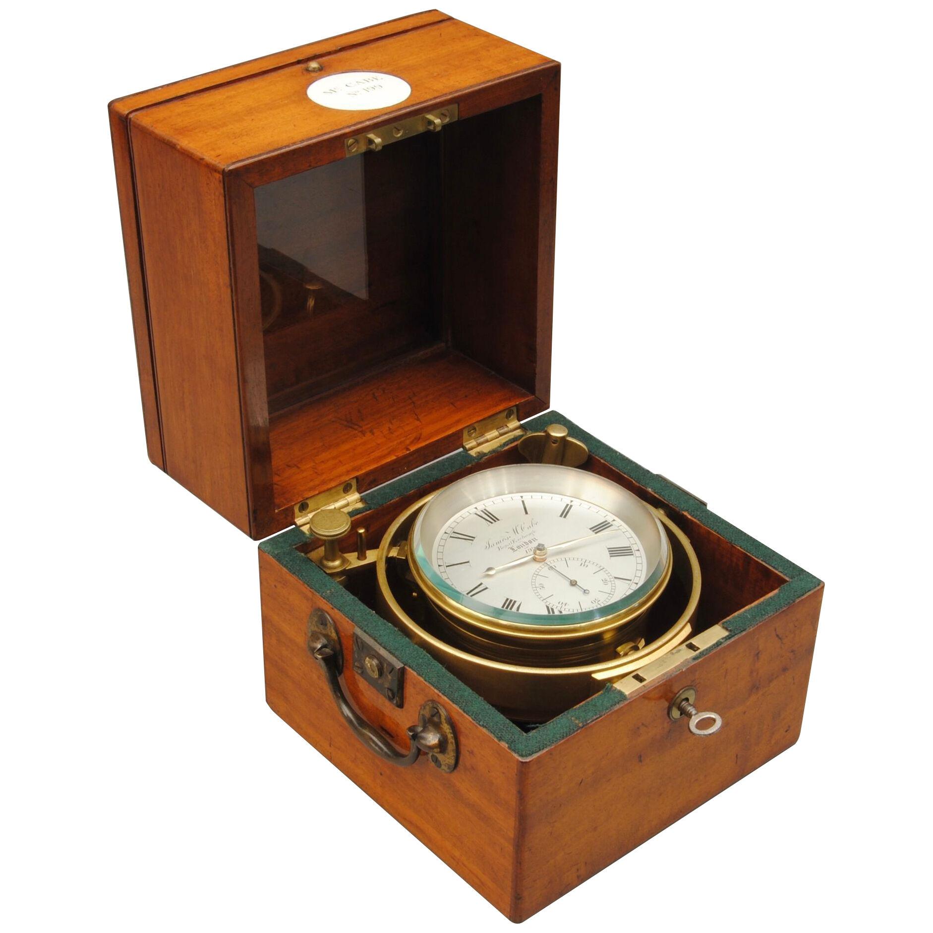 AN EARLY 19TH CENTURY 2 DAY MARINE CHRONOMETER BY JAMES MCCABE, NO. 199