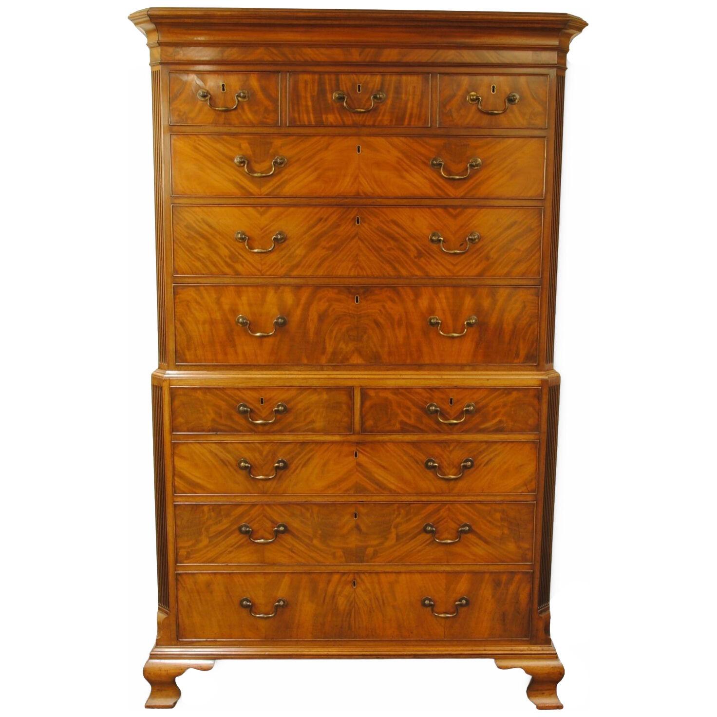 CHIPPENDALE PERIOD MAHOGANY TALLBOY