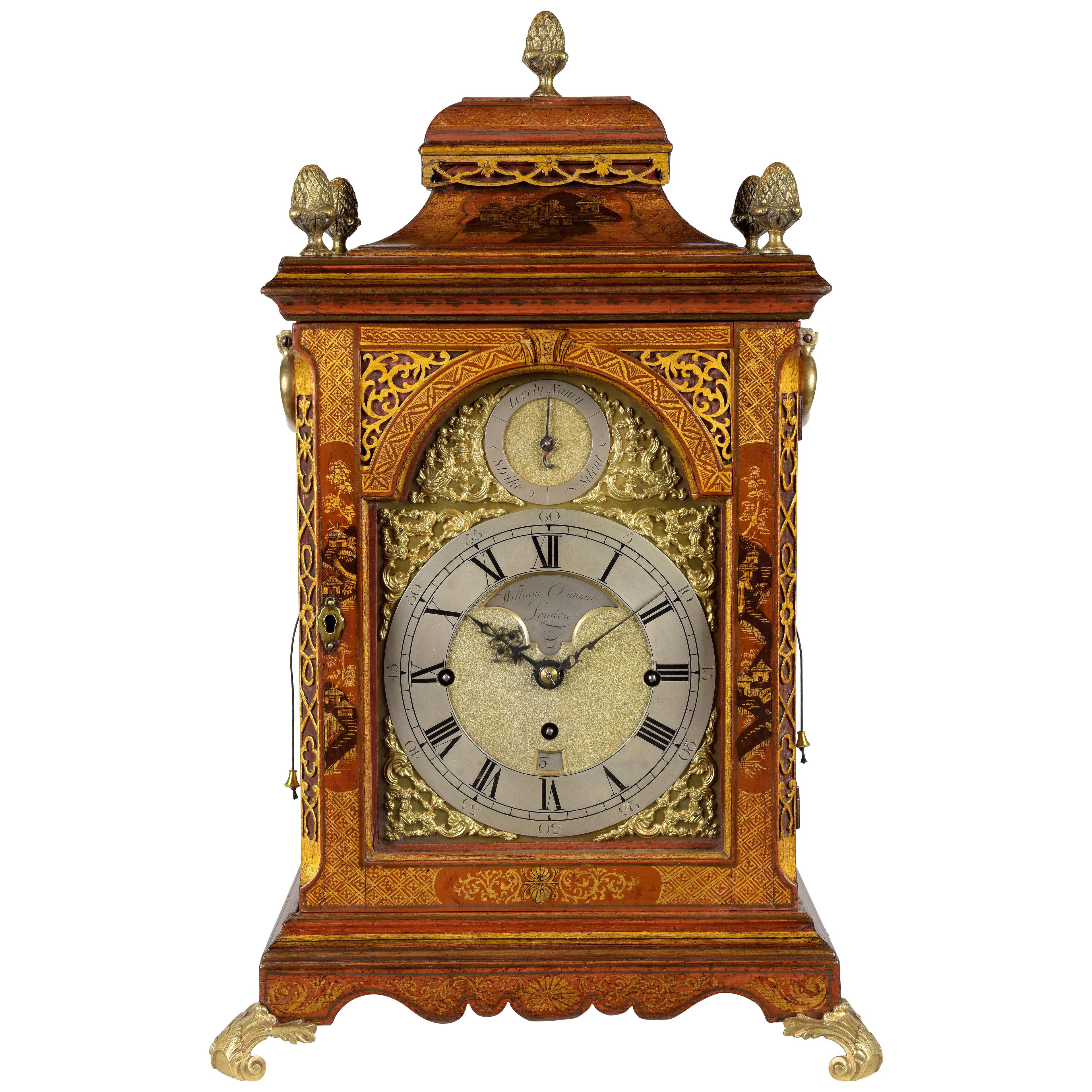 WILLIAM DUNANT, London. A GEORGE III PERIOD MUSICAL TABLE CLOCK