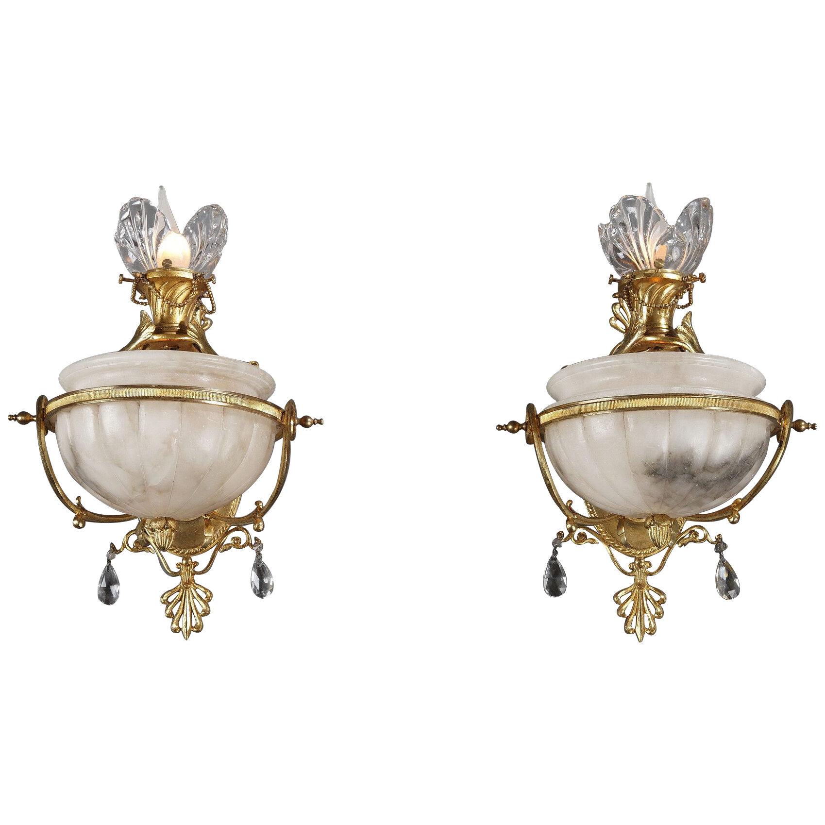 Charming Pair of Wall-Lights Attributed to Delisle, France, Circa 1900