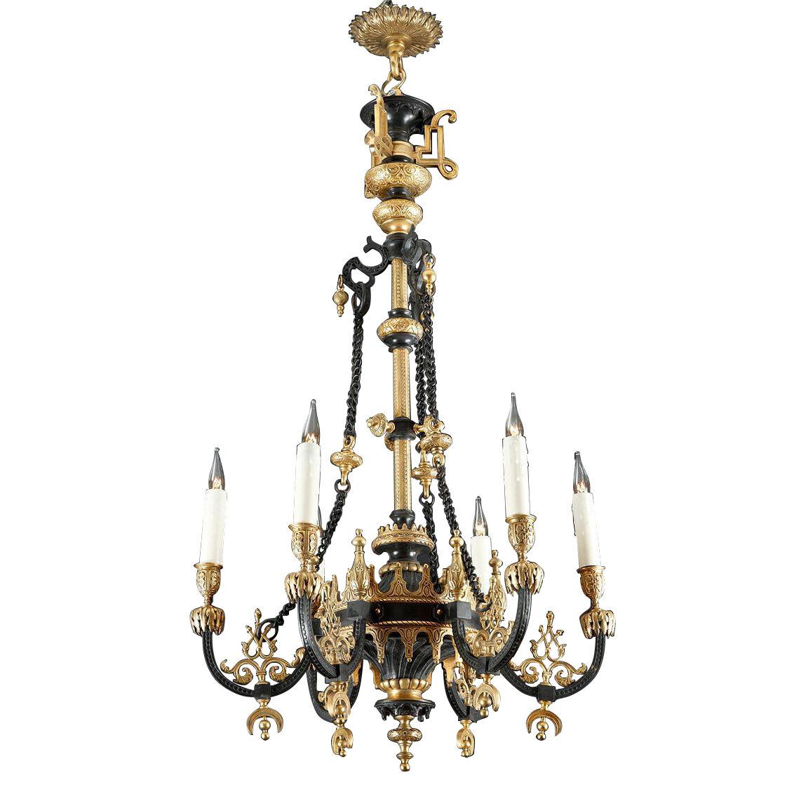 Ottoman Style Chandelier Attributed to F. Barbedienne, France, Circa 1870