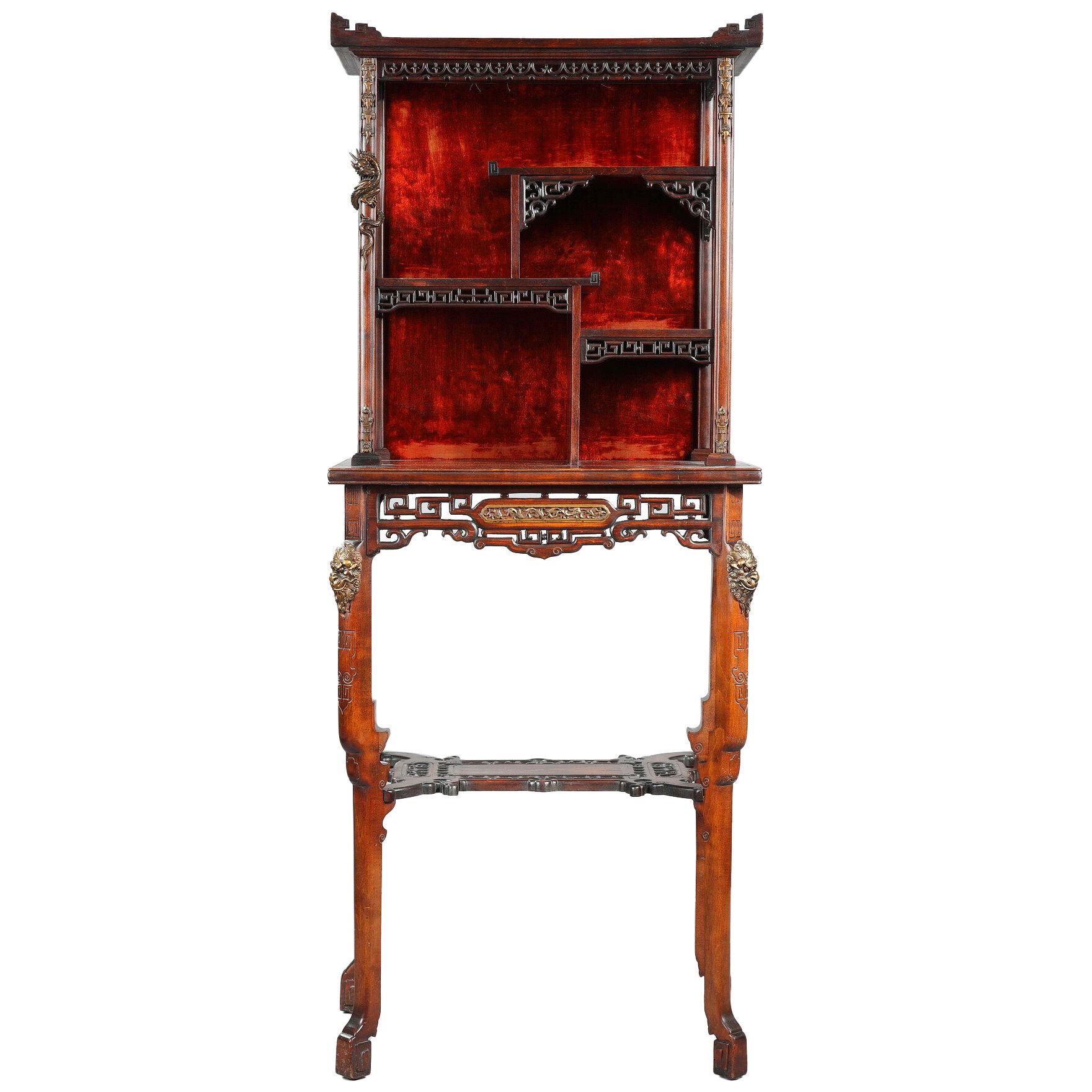  Aesthetic Movement Display Cabinet Attributed to G. Viardot, France, circa 1880