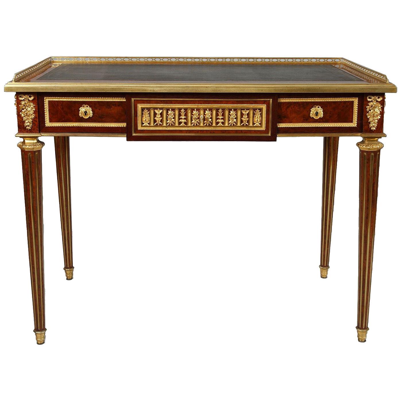 Exquisite Louis XVI Style Flat Desk by C.G Winckelsen, France, 1862