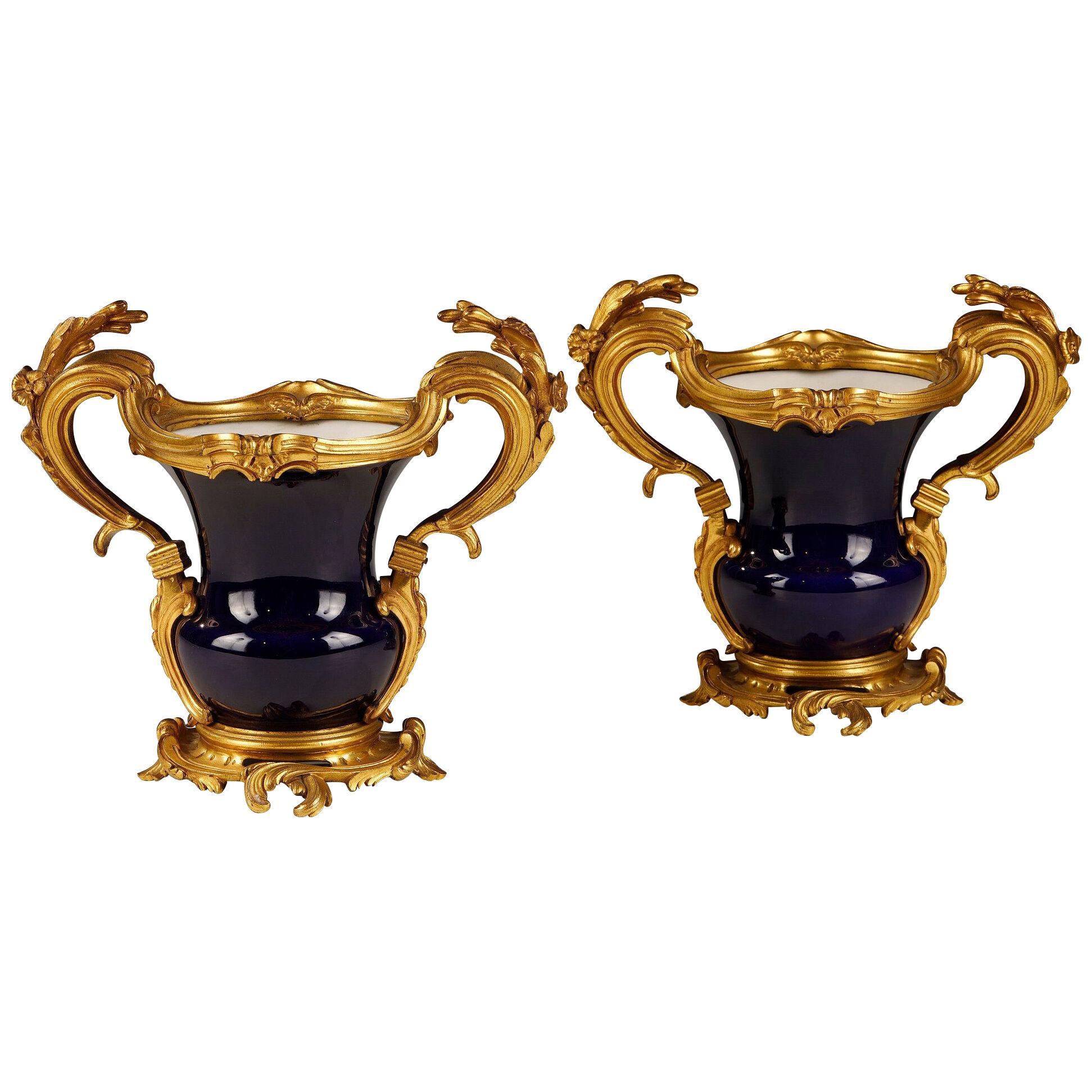 Pair of Sèvres Manufacture Vases, France, 1868