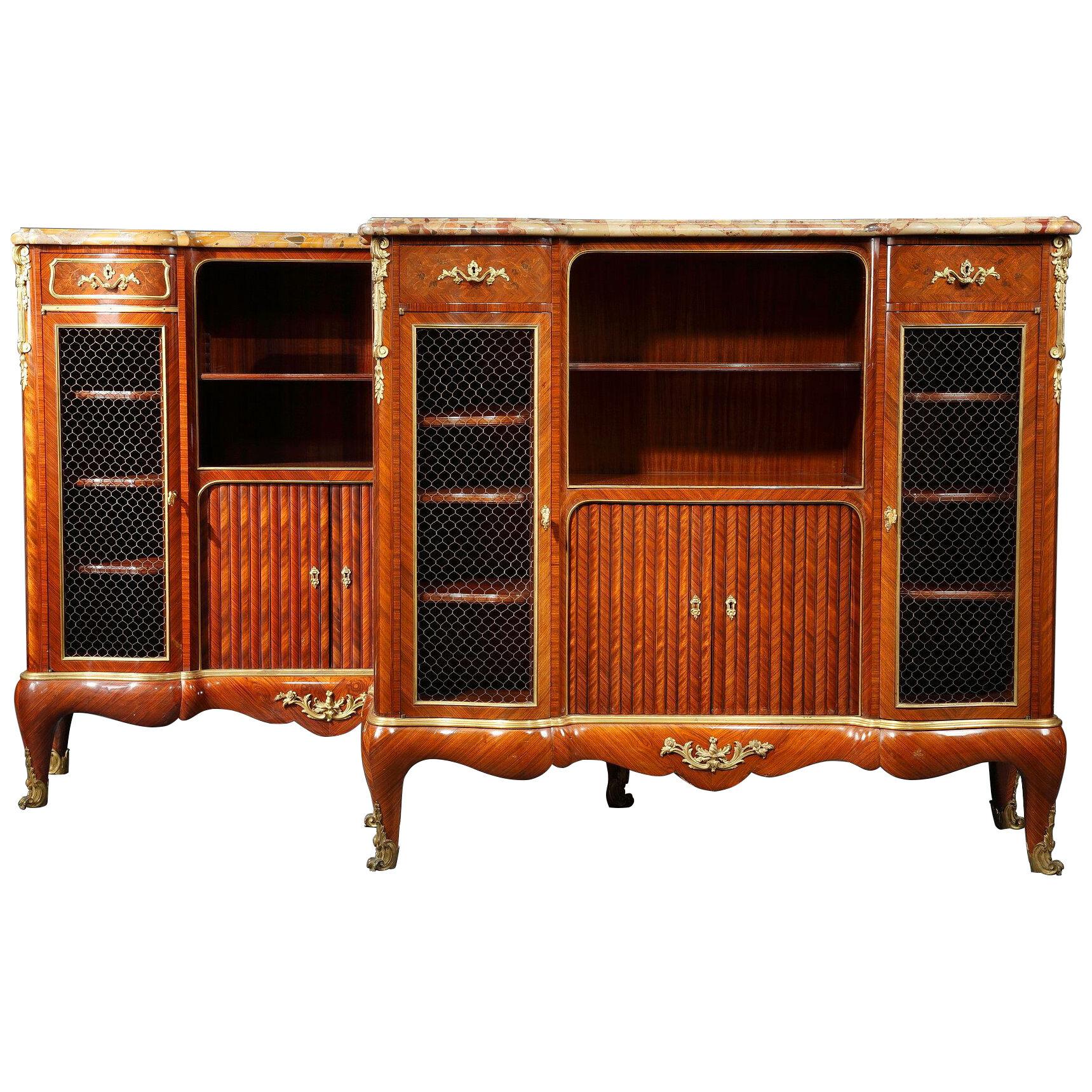 Near Pair of Bookcase-Cabinets by P. Sormani, France, Circa 1870