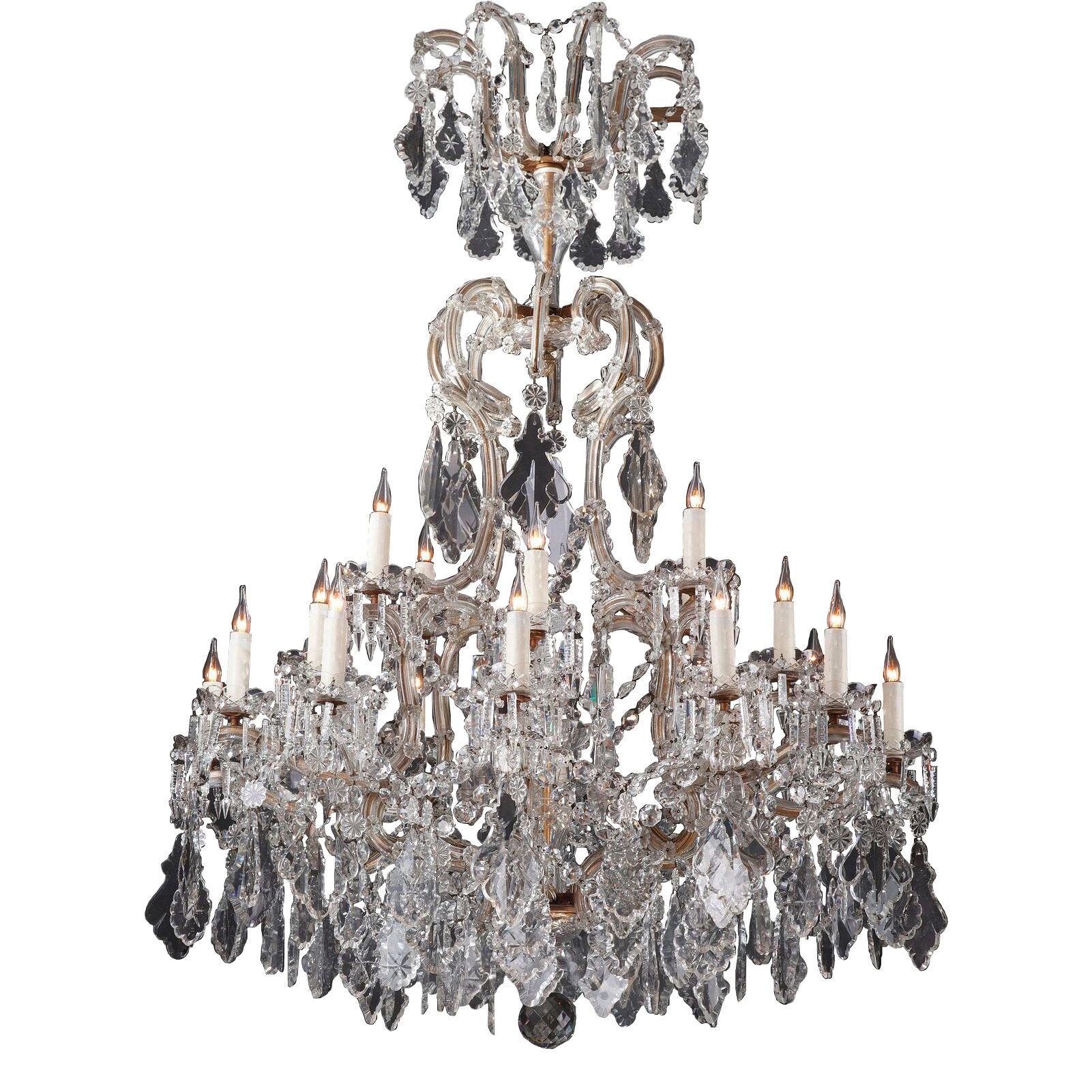 Large Crystal Chandelier, 20th century