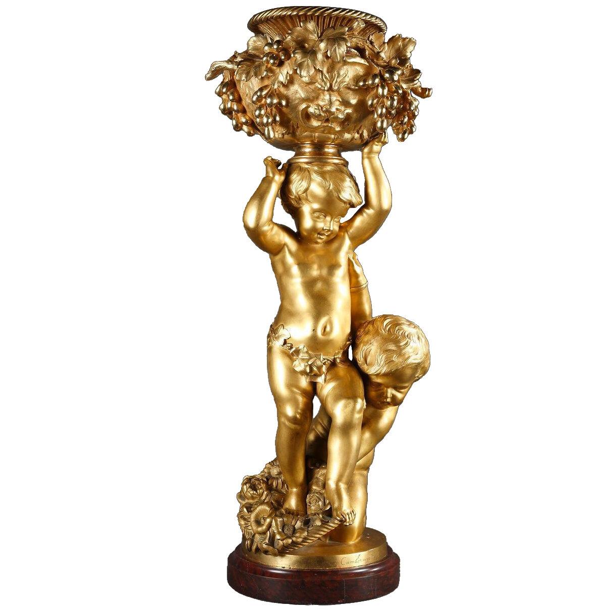 "Children Bacchanale" Gilded Bronze by C. Cumberworth & Susse Frères, c. 1860