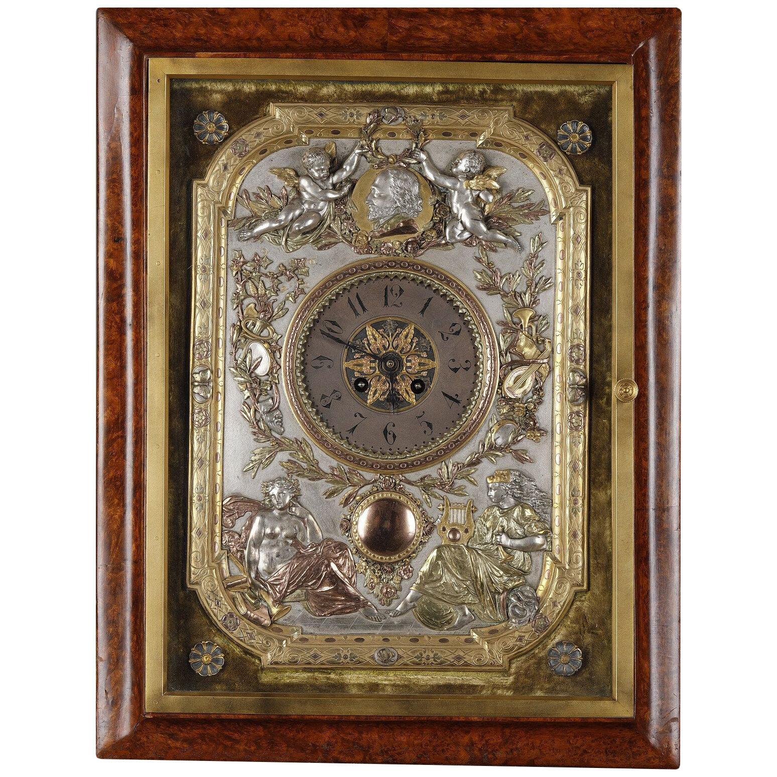 Easel Clock, Signed Elkington & Co, England, Circa 1890