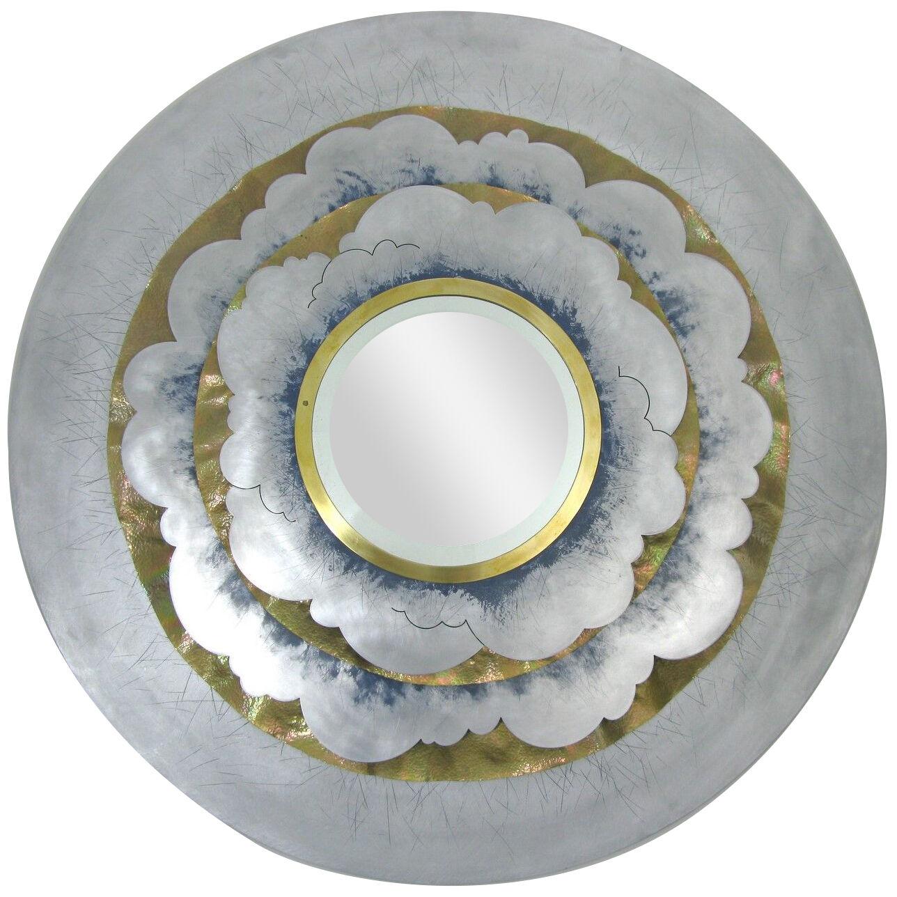 Contemporary aluminium mirror by Daniel Azaro, a unique piece.