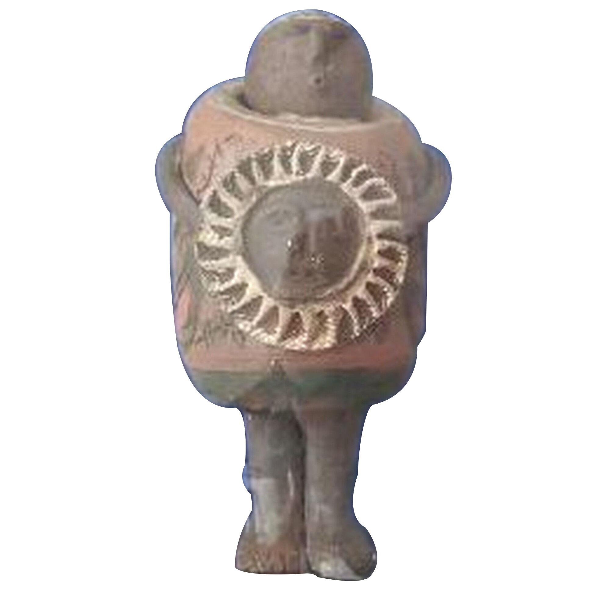 Mid Century terracotta unglazed figure of a warrior attributed to Albert Thiry.